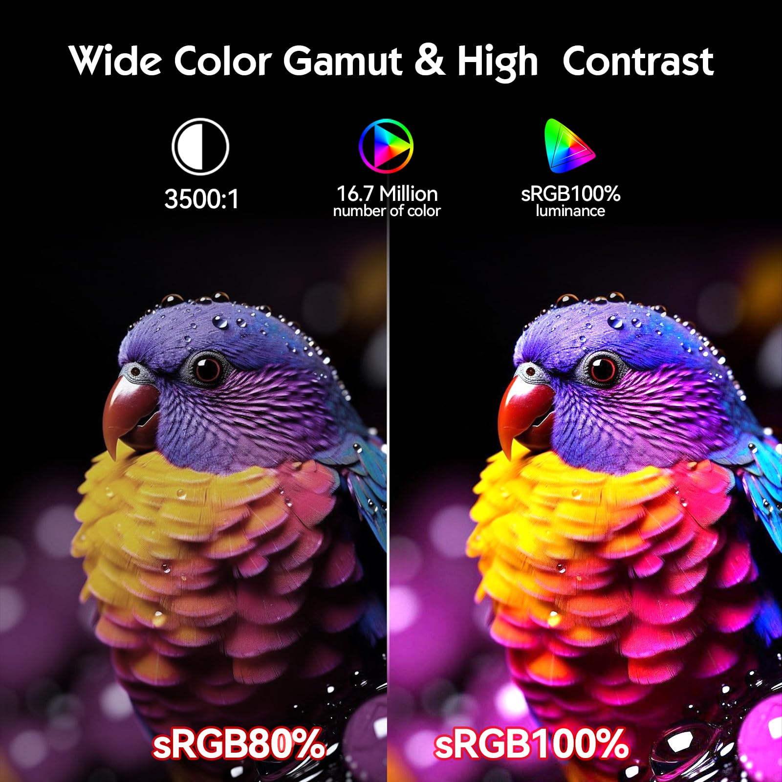 CUNPU 24 Inch 1080P 200Hz Gaming Monitor, FHD Fast IPS Panel, 124% sRGB 1ms HDR Zero-Frame Computer Monitor, Built-in Speaker, HDMI 2.1, DisplayPort 1.4, FreeSync & G-Sync, Tilt, VESA, Eye Care