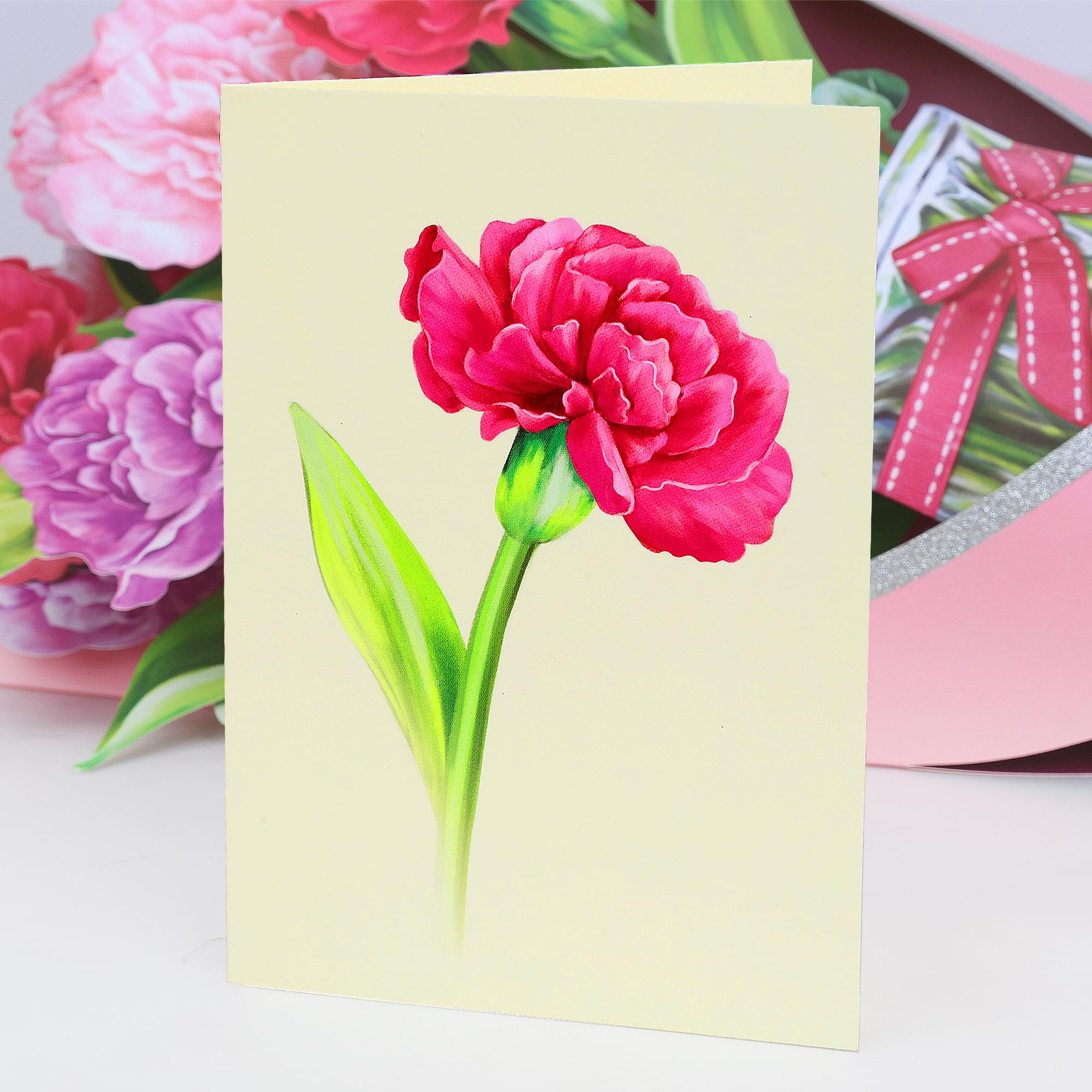 Airpark 3D Pop Up Paper Flowers Bouquet Card 12’‘ with Note & Envelope, Birthday Gifts, Get Well, Thank You, Greeting Cards for Women Mom Wife Friends, Daisies and Butterflies