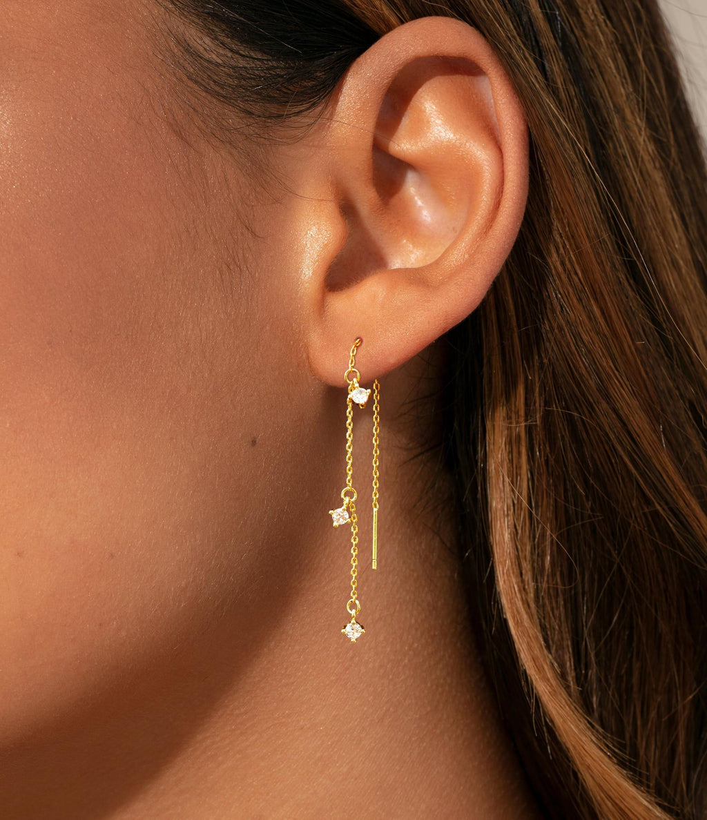 Gold Earrings for Women Trendy, Simple Dainty 14K Gold Plated Paperclip Square Chain Link Dangle Hoops Earrings Pin Stud Huggie Earrings Lightweight Hypoallergenic Minimalist Aesthetic Gold Jewelry for Christmas Gifts