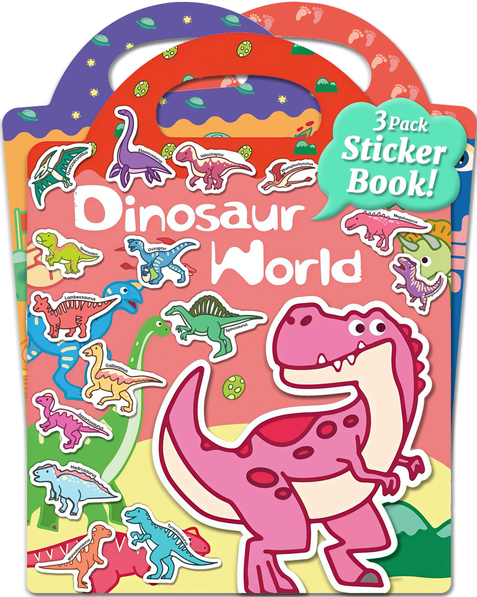 Benresive Reusable Sticker Book for Toddlers, Stickers for Kids, Travel Toys for Arts & Crafts Activities, Birthday Gift for Boys & Girls, Animals Dinosaurs Insects Themes