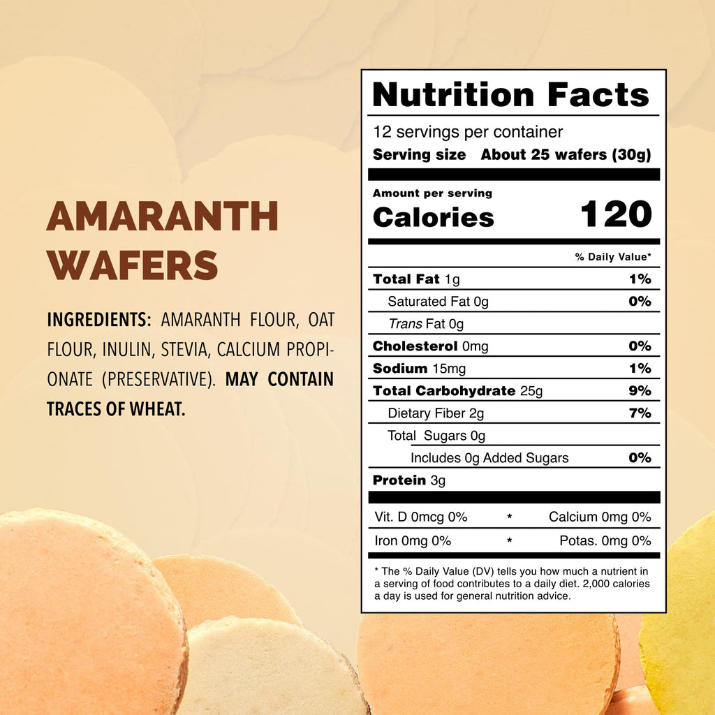 Kalan MNA Amaranth Flour Wafer Thins, Vegan and Sugar-free, Pack of 3