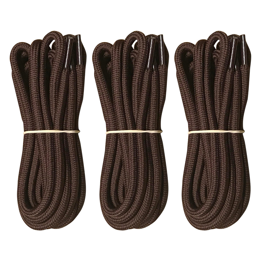 B&Q 3 Pairs Heavy Duty Round Boot Laces Shoelaces for Hiking Walking Construction Safety Work Boots Shoes