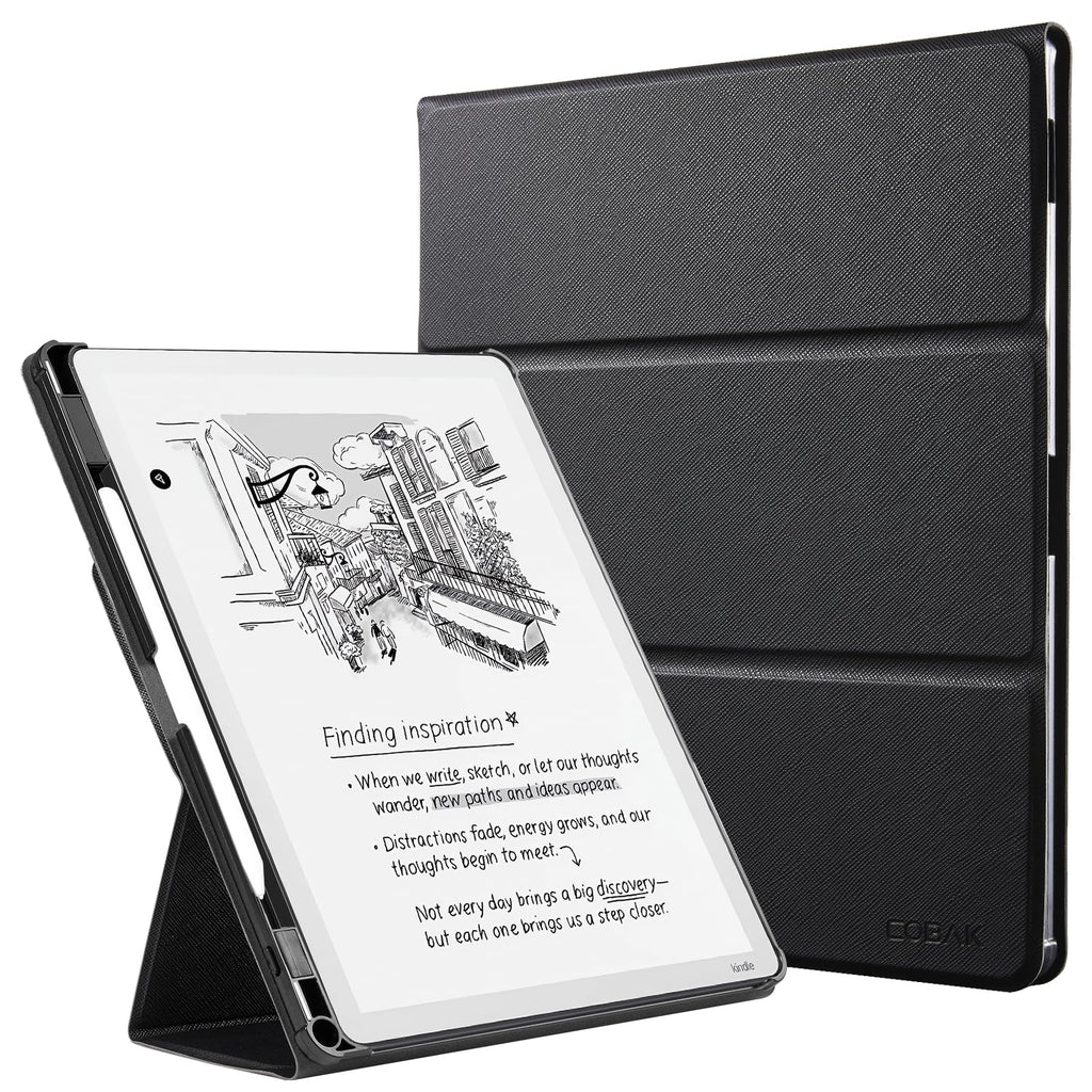 CoBak Stand Case for Kindle Scribe - Premium Folio Leather Cover with Pen Holder, Auto Sleep/Wake - Compatible with 10.2 Inch Kindle Scribe (2022/2024 Release)