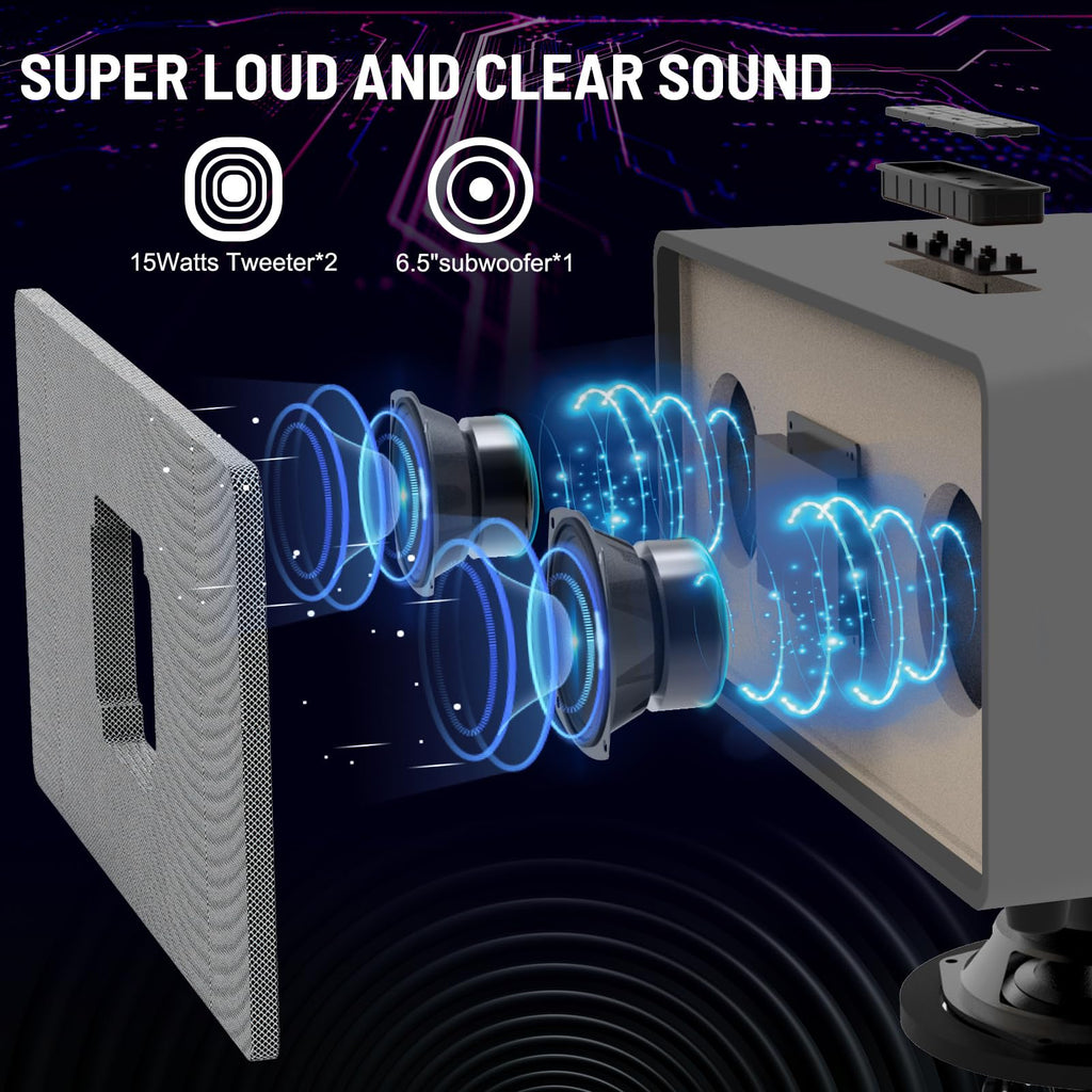 RHM K222 Karaoke Machine for Smart TV with Optical Input–Ultra-Low Latency, 3-Mic Support, 90FT Range, 70W Rich Stereo Sound, Voice Beautifier, Bluetooth/RCA, Perfect for Family Parties