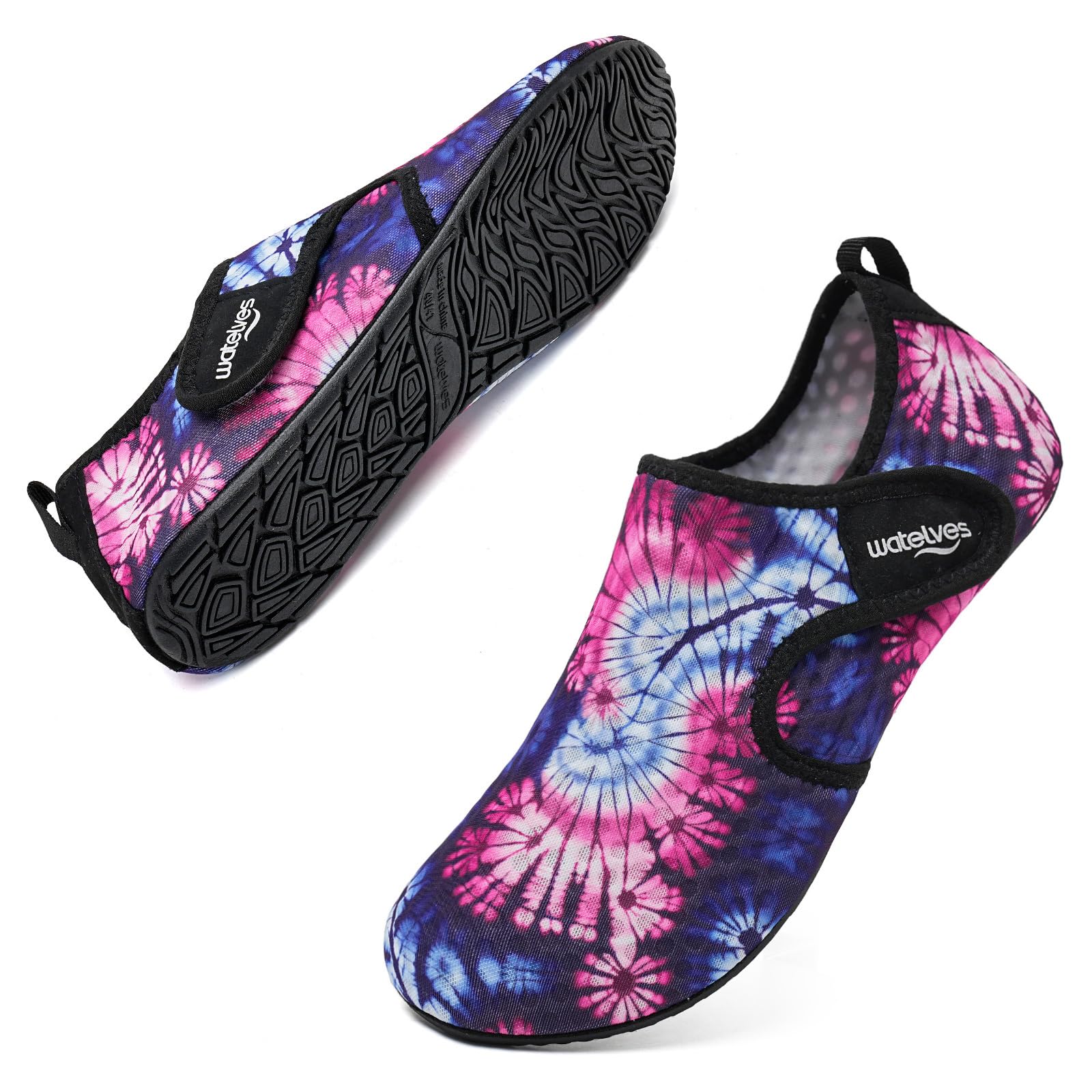 WateLves Water Shoes for Women Men Swim Beach Aqua Socks Quick Dry Barefoot House Slippers Travel Shoes with Adjustable Magic Tape for Pool Diving Boating Yoga Surf