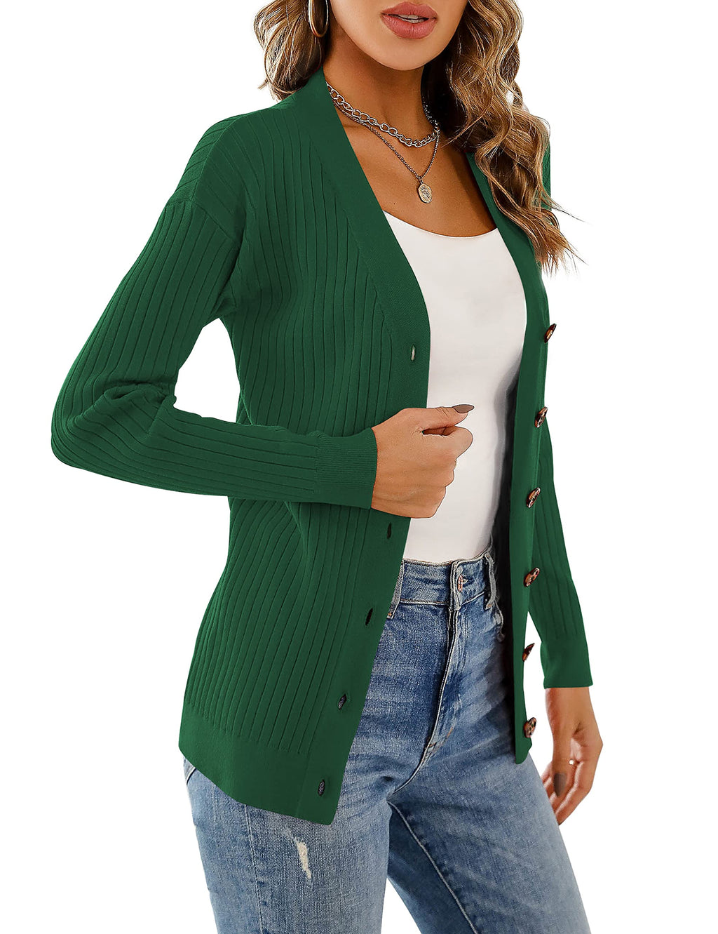 LIENRIDY Women's Knit Cardigan Long Sleeve Button Down Sweater Lightweight Cardigans, S-XL