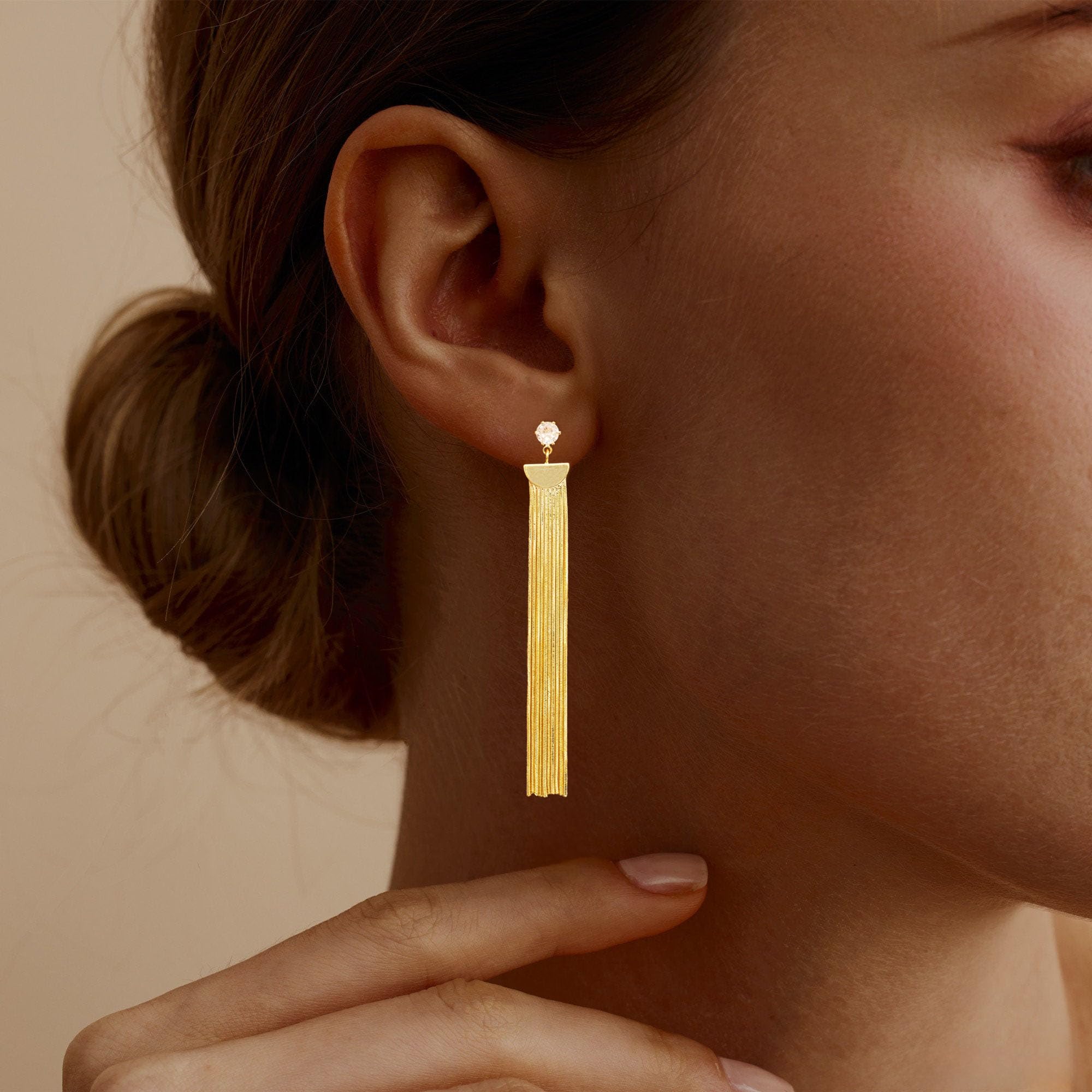 Gold Earrings for Women Trendy, Simple Dainty 14K Gold Plated Paperclip Square Chain Link Dangle Hoops Earrings Pin Stud Huggie Earrings Lightweight Hypoallergenic Minimalist Aesthetic Gold Jewelry for Christmas Gifts
