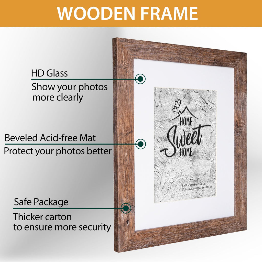 Califortree Black 11x14 Picture Frame - Display Photos 8x10 with Mat or 11x14 Without Mat - HD Glass Inside, Set of 2