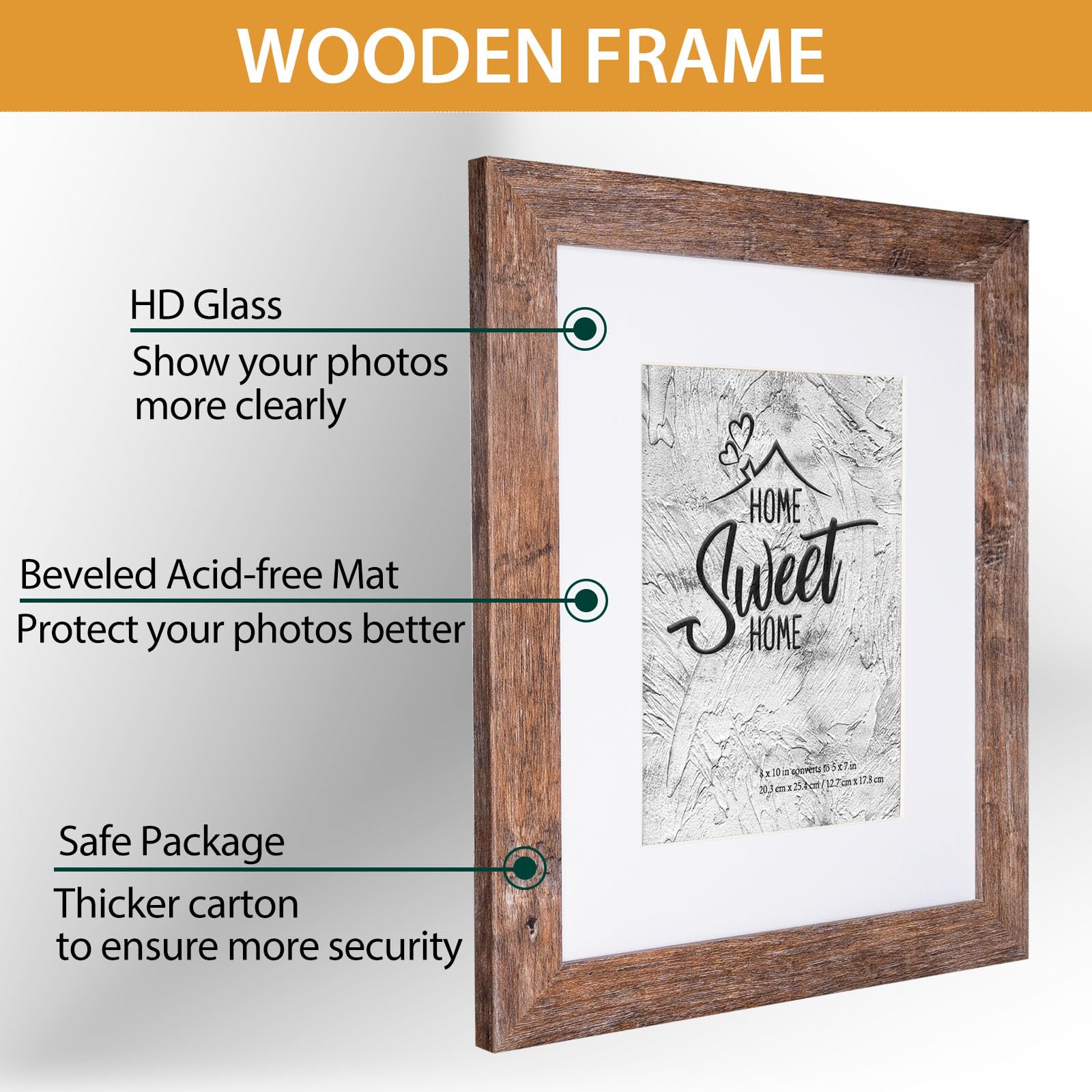 Califortree Black 11x14 Picture Frame - Display Photos 8x10 with Mat or 11x14 Without Mat - HD Glass Inside, Set of 2