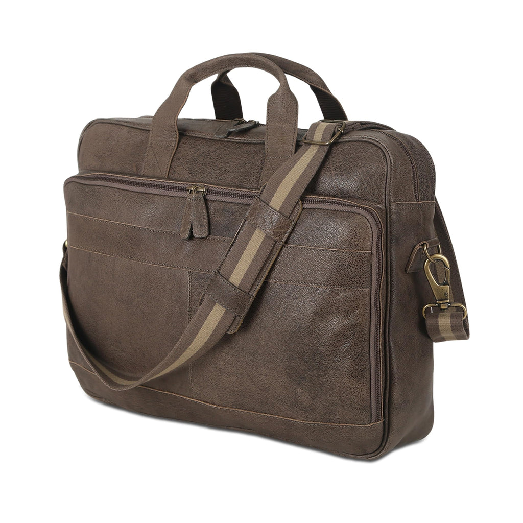 Leather briefcase 18 Inch Laptop Messenger Bags for Men and Women Best Office briefcase Satchel Bag (Black)