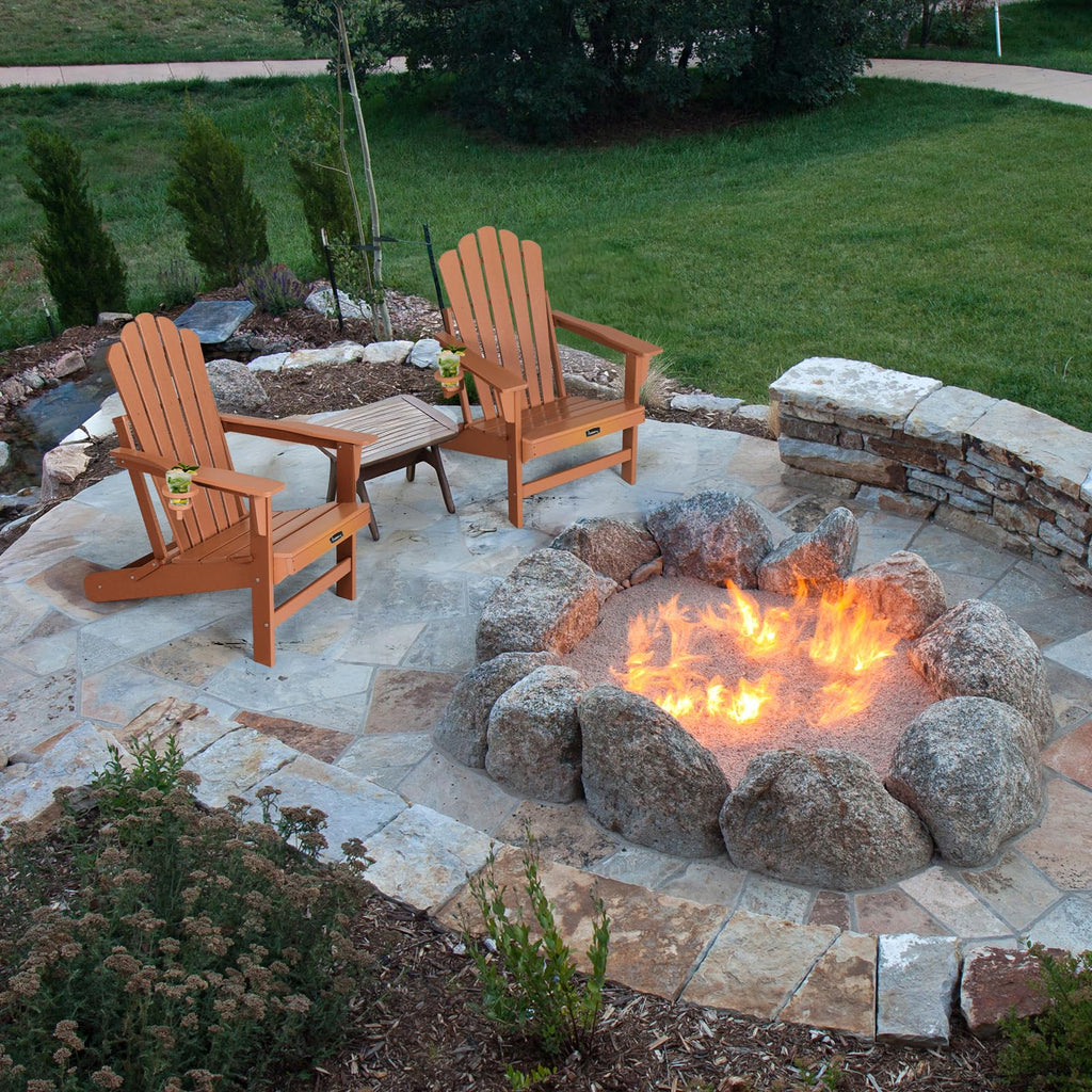 FUNBERRY Folding Adirondack Chair, Fire Pit Chairs with Cup Holder | HDPE All Weather, Quick-Folding, No Rot or Rust or Crack, UV Fade Shield, 400LBS Weight Capacity, Easy-Clean for Outside