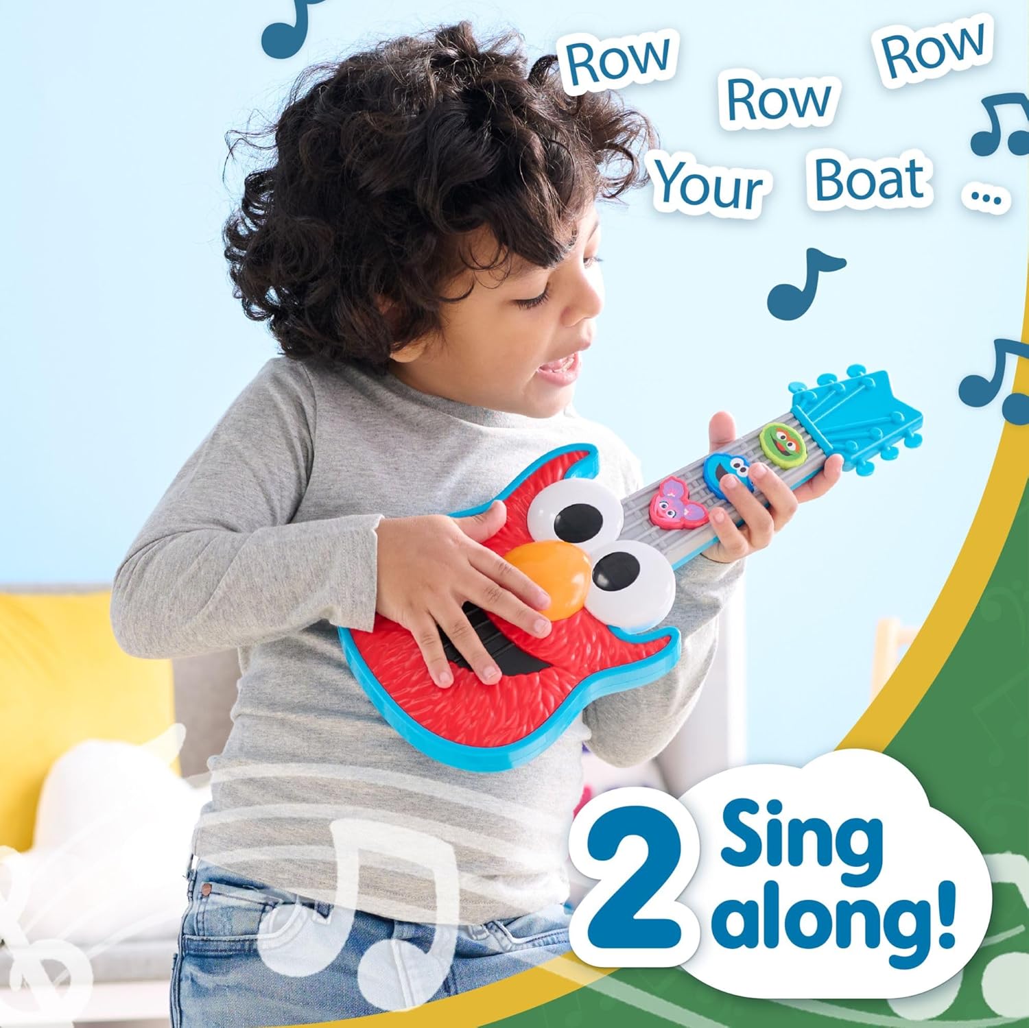 Sesame Street Rock with Elmo Guitar, Dress Up and Pretend Play, Lights and Sounds Preschool Musical Toy