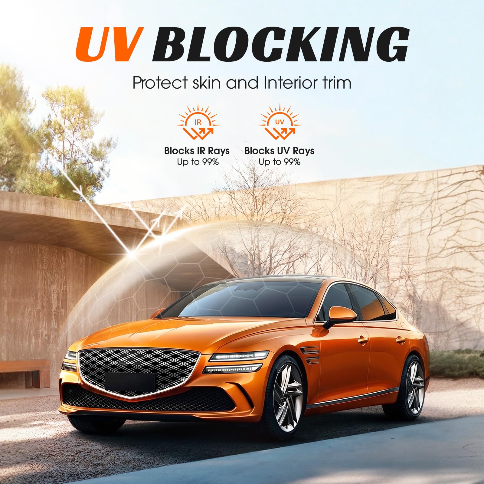 Window Tint Car 1% VLT, 20" x15' Ceramic Window Roll for Privacy Sun & Glare Protection UV Heat Blocking, Scratch Resistant 5-Layer