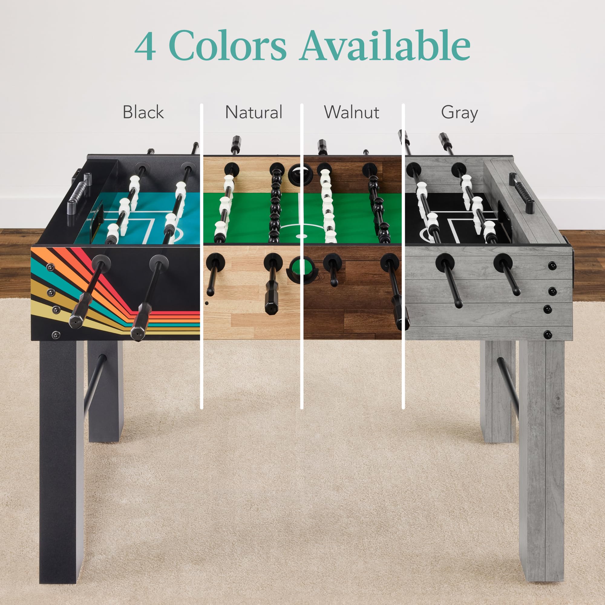 Best Choice Products Full Size 54 Inch Regulation Foosball Table for Home, Game Room - Includes 2 Balls, 2 Cup Holders