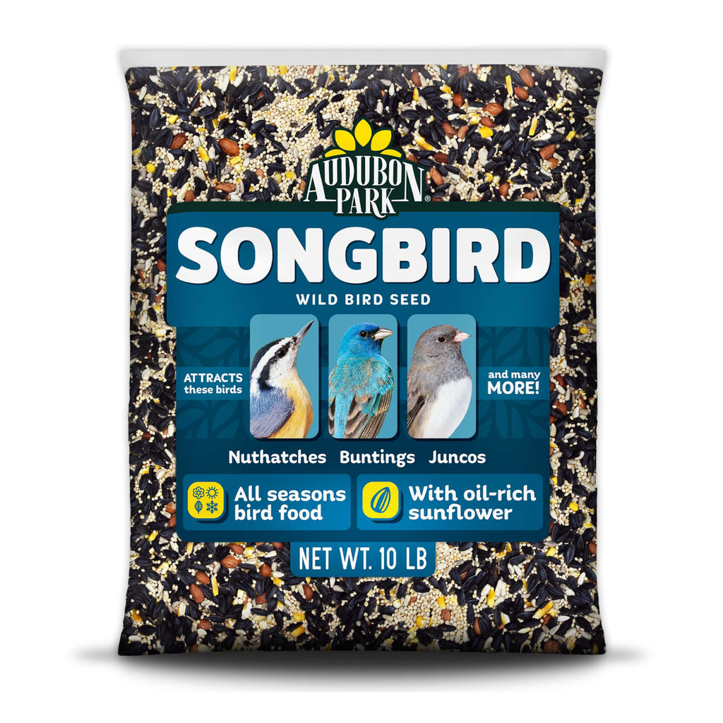 Audubon Park Songbird Blend Wild Bird Food, Bird Food for Outside Feeders, 14-Pound Bag | Year-round outdoor bird food for outside feeders