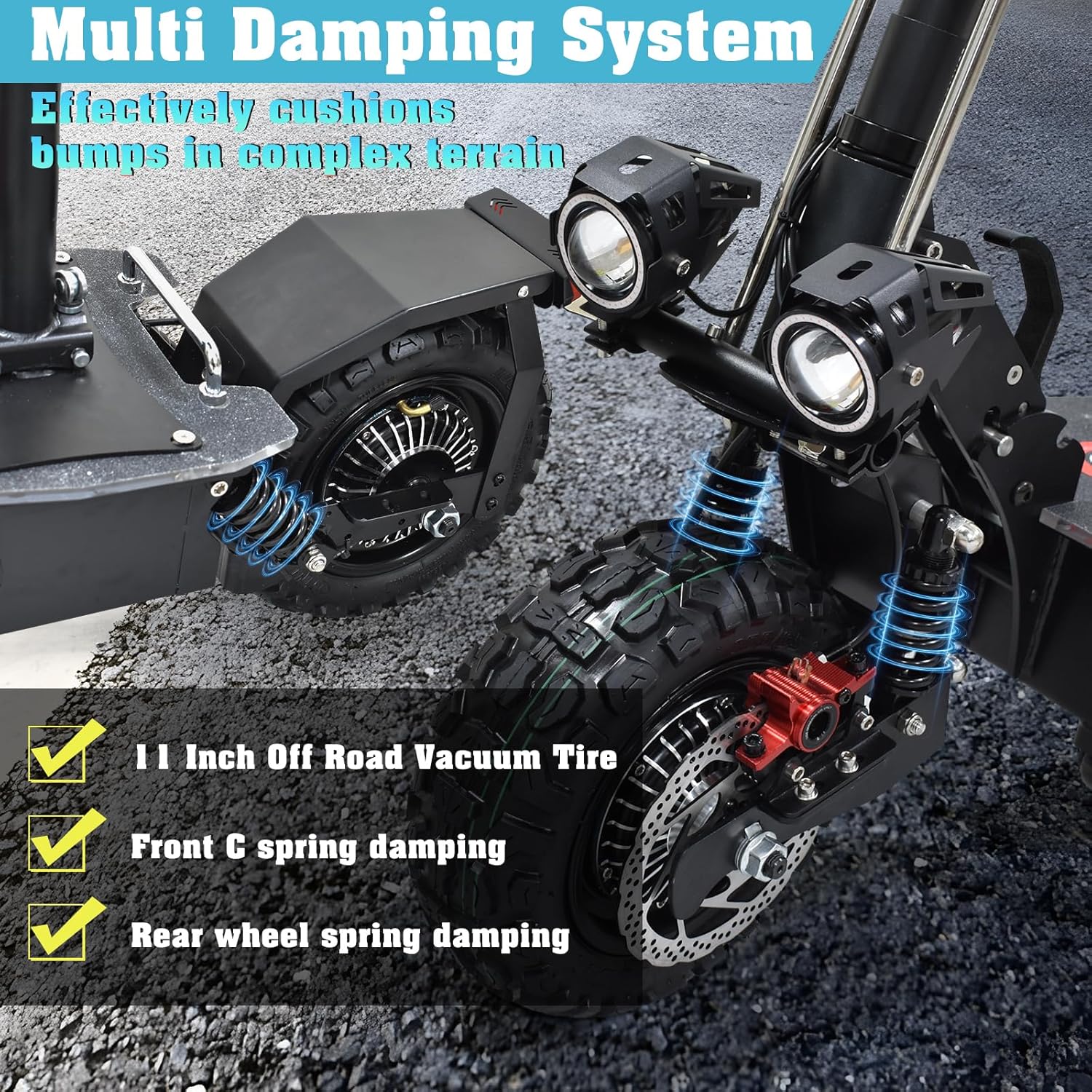 Electric Scooter for Adults,5600W Dual Motors Range 50 Miles,Electric Scooter Adults 50 MPH, 60V 27Ah Large Capacity Battery, 11" Off Road Tires Scooter with Detachable Seat Max Load 4470lbs
