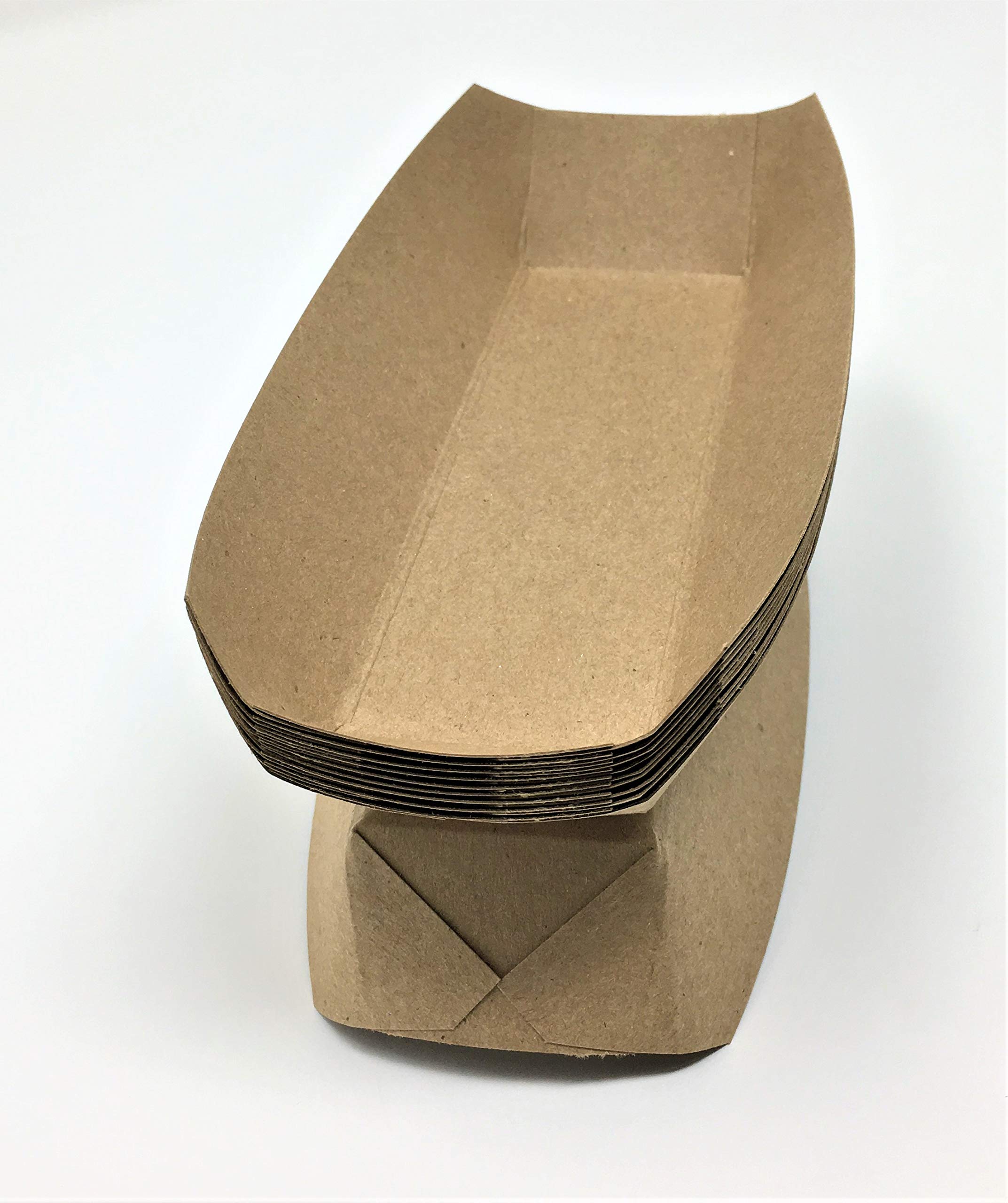 Mr Miracle 7 Inch Paper Hot Dog Tray in Kraft Paper. Pack of 25. Disposable, Recyclable and Fully Biodegradable. Made in USA