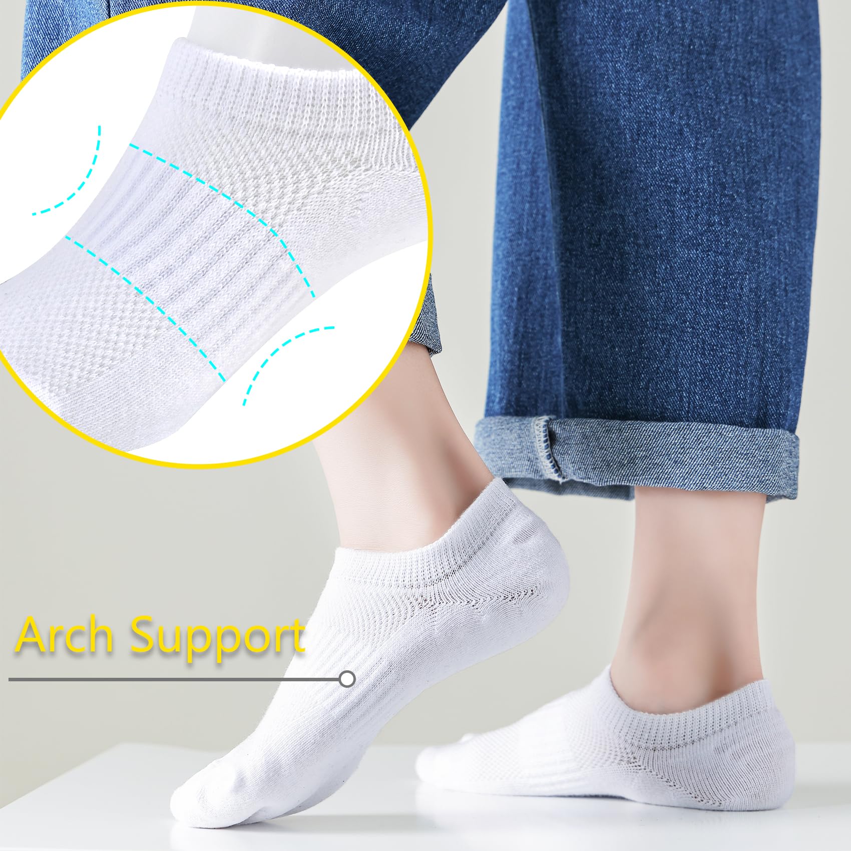 No Show Cotton Socks for Girls and Boys - Low Cut, Breathable, Non-Slip Short Socks for Kids - 5/10 Pairs