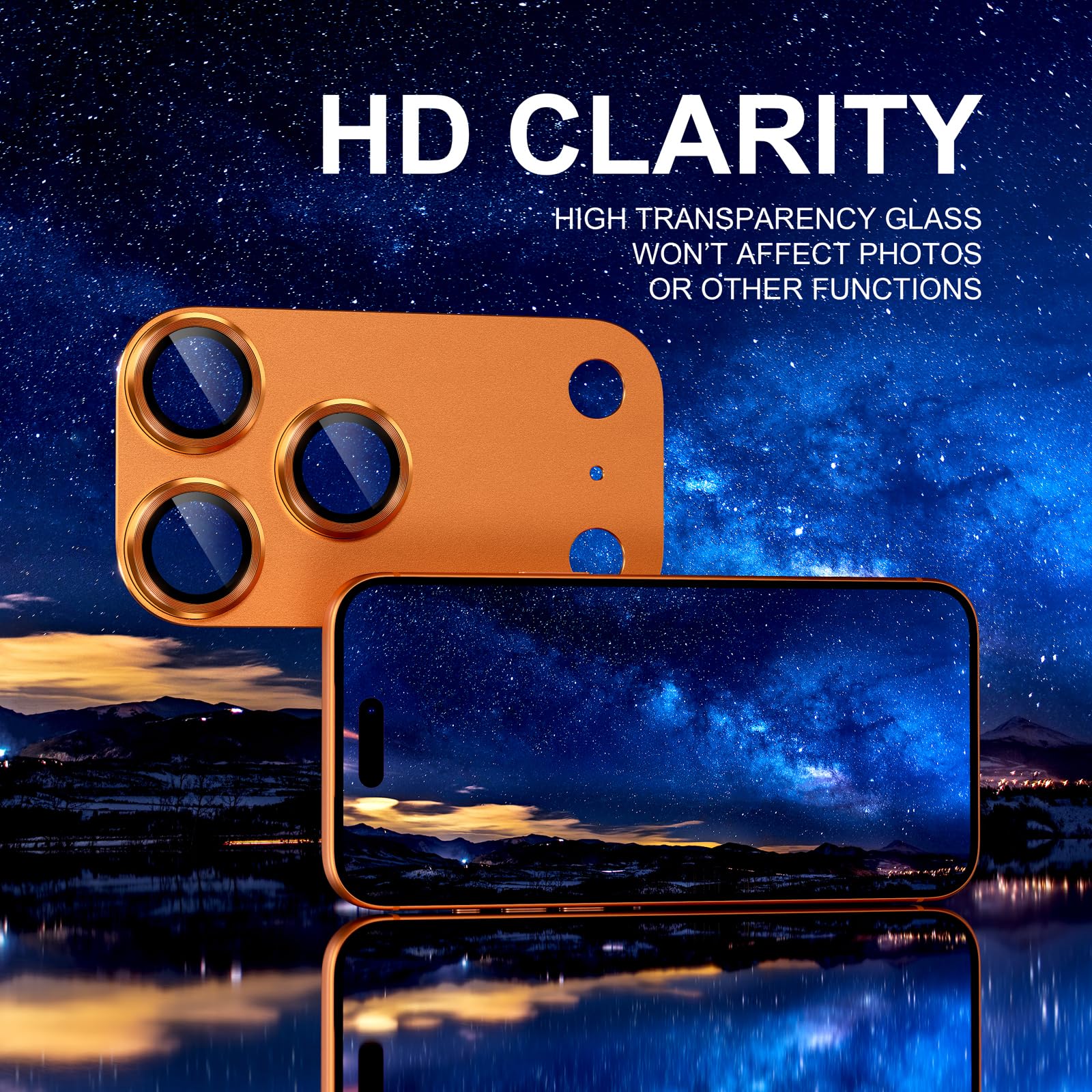 Choiche Compatible for iPhone 16 Pro/iPhone 16 Pro Max Camera Lens Protector, Bling Camera Cover with 9H Tempered Glass Lens Screen Protector Metal Ring Decoration Accessories(Black)
