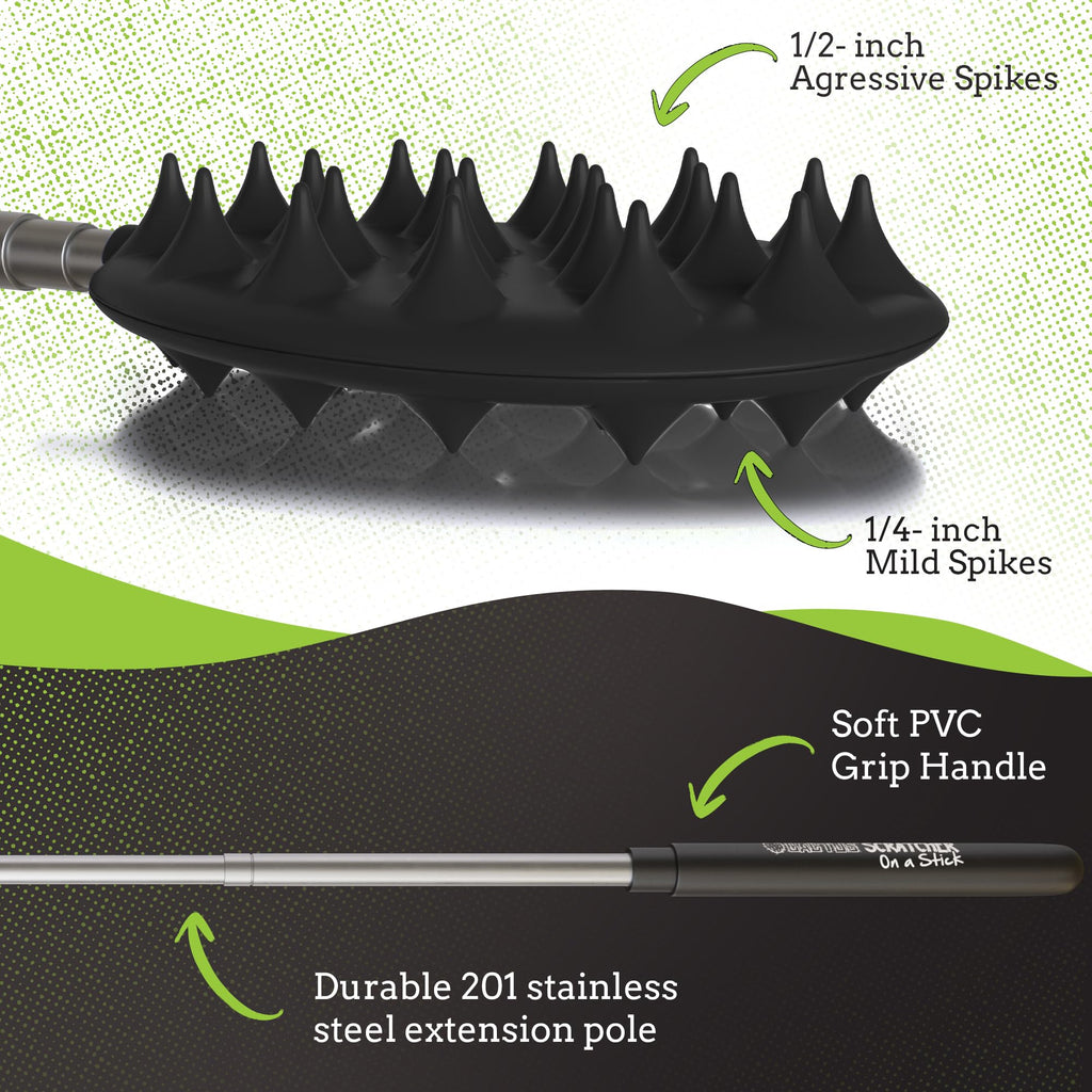 Cactus Scratcher Extendable Big Stick Back Scratcher - Extends 29" Long Double Sided Retractable Scratching Tool for Hand, Neck, Head, and Body - Universal Gift for Family, Pets, and Friends, Glow