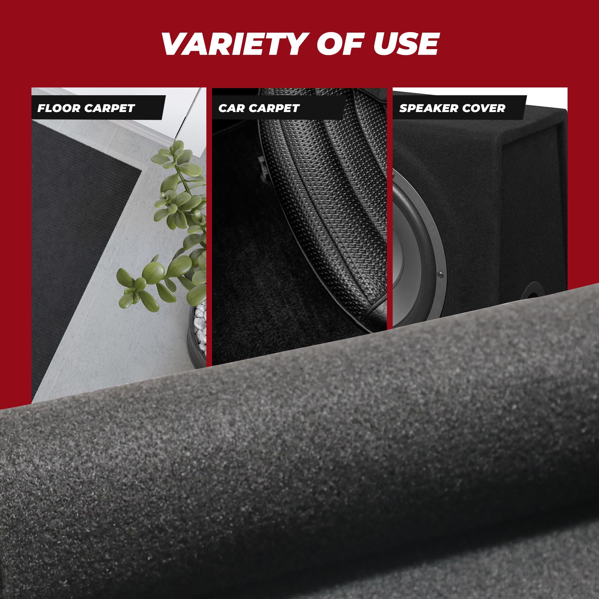 Bbox Charcoal Carpet Non-Woven Fabric | Length: 72 inch (6 ft.), Width: 43 inch (3ft 7in) | for Speaker Sub Box Carpet Home, Auto, RV, Boat, Marine, Truck & Car Trunk Liner