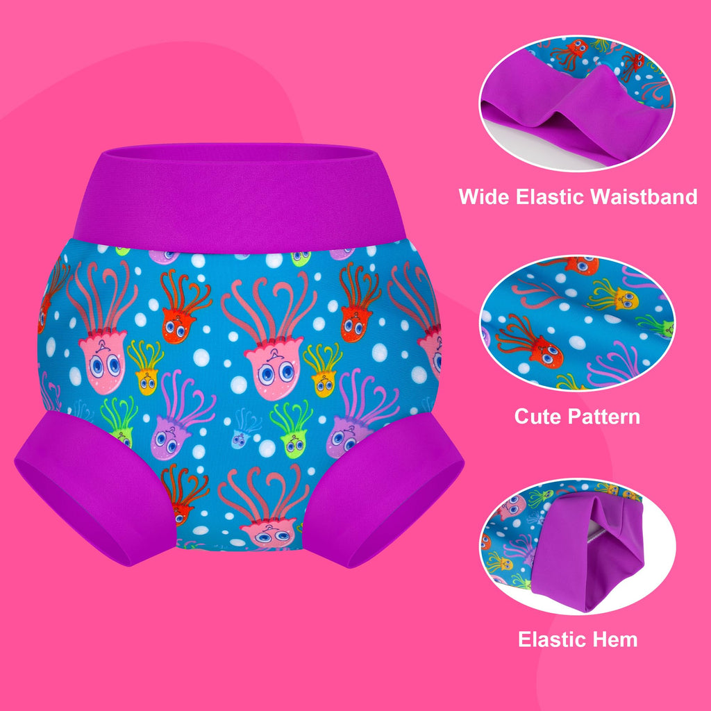 BIG ELEPHANT Baby Swim Diapers 3pcs, Reusable Adjustable Washable Waterproof Swimming Diaper for Boy's and Girl's 6Months - 5 Years