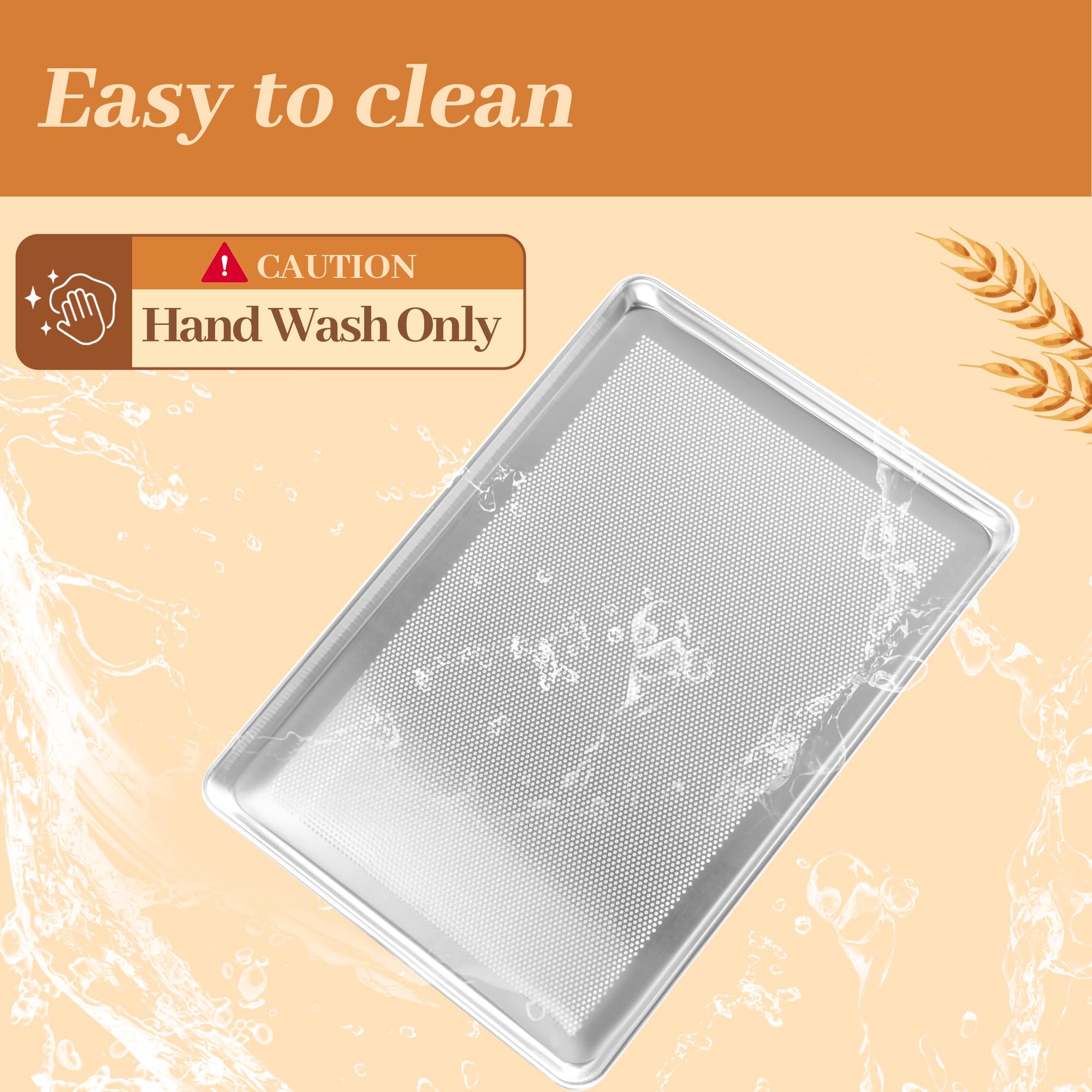 6 Pack Large Size Baking Sheet Pans, Aluminum Commercial Cookie Sheets Non-Stick, 21"x15"