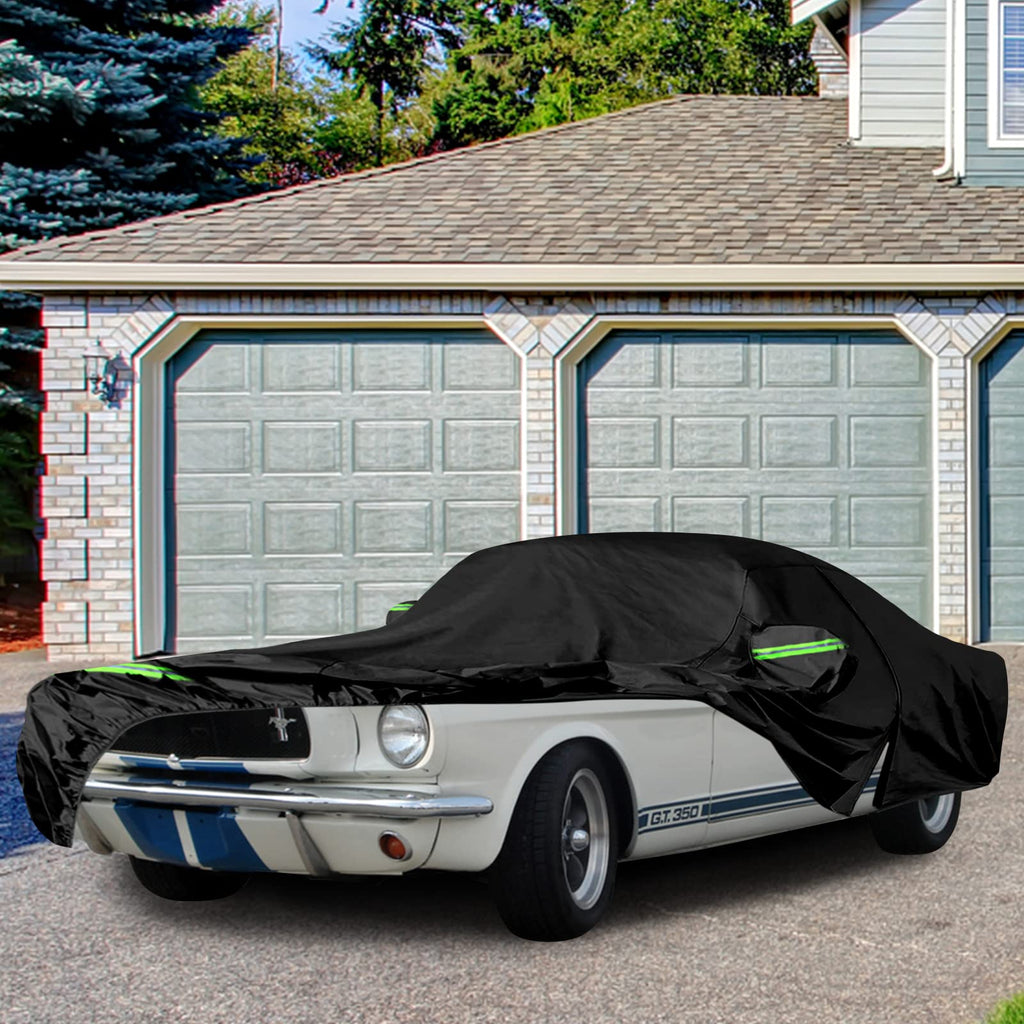 Waterproof Car Cover Replace for 1964-1978 Ford Mustang, 6 Layers All Weather Custom-Fit Mustang Full Car Covers with Zipper Door for Snow Rain Dust Hail Protection (1964-1978)