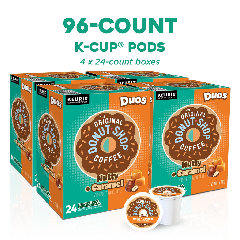 The Original Donut Shop Duos Coconut + Mocha Coffee, Keurig Single Serve K-Cup Pods, Medium Roast Coffee, 60 Count, (6 Packs of 10)