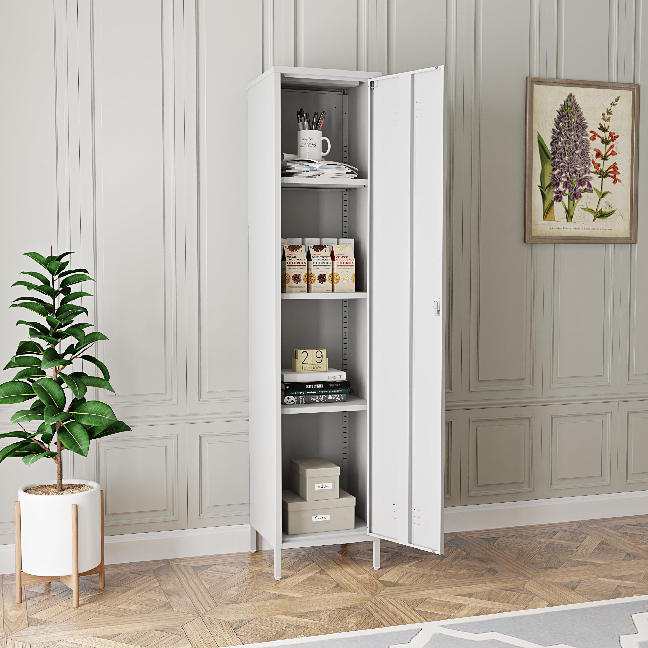 2 Door Steel Accent Cabinet,Black Metal Storage Cabinet with Adjustable Shelf,2-Tier Office Cabinet,Multipurpose Metal Locker Storage Cabinet for Office Home,Music Studio