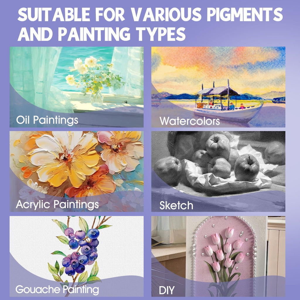ESRICH Stretched Canvas for Painting 5x7, 48 Pack Small Canvases for Painting 5/8" Profile Primed Acid-Free Blank Painting Canvas for Kids & Artists for Decorations, Painting Parties.