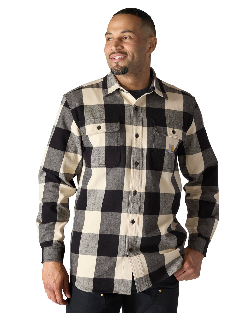 Carhartt Men's Loose Fit Heavyweight Flannel Long-Sleeve Plaid Shirt