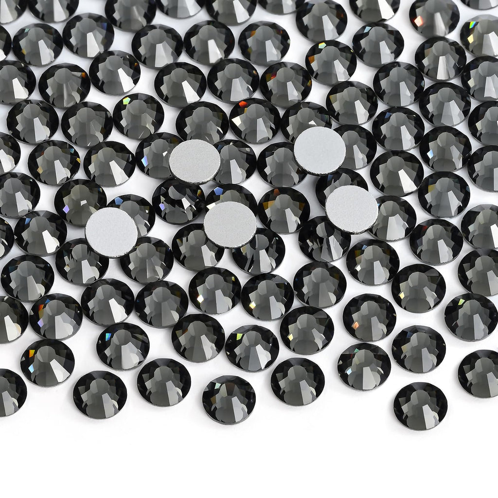 2880 Pieces Flatback Rhinestones Glue Fix Crystal Glass Diamantes Gems for Crafting Nail Art Crafts Decorations Clothes Shoes 1.4 mm (ss3, Amber)