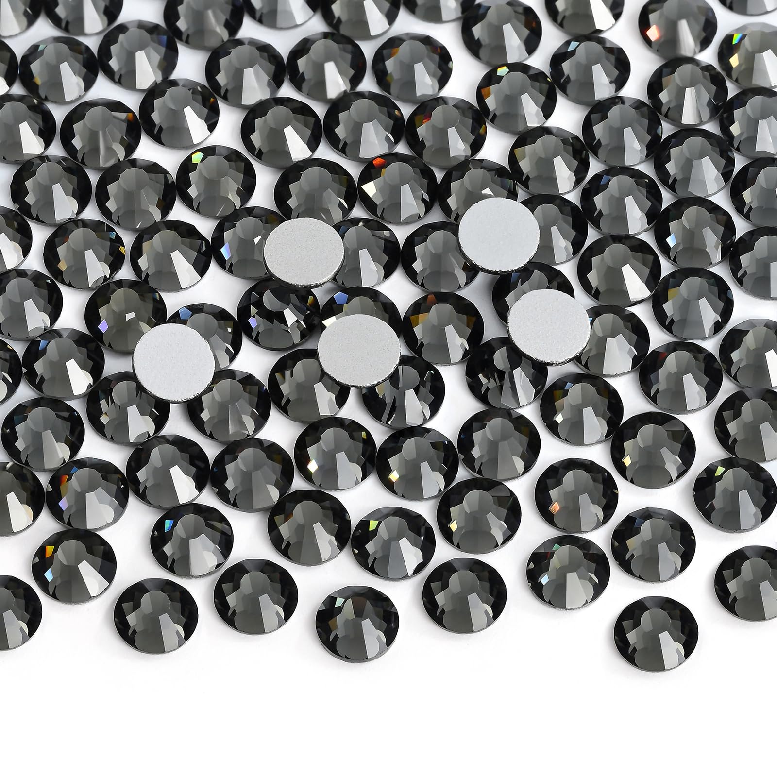 2880 Pieces Flatback Rhinestones Glue Fix Crystal Glass Diamantes Gems for Crafting Nail Art Crafts Decorations Clothes Shoes 1.4 mm (ss3, Amber)