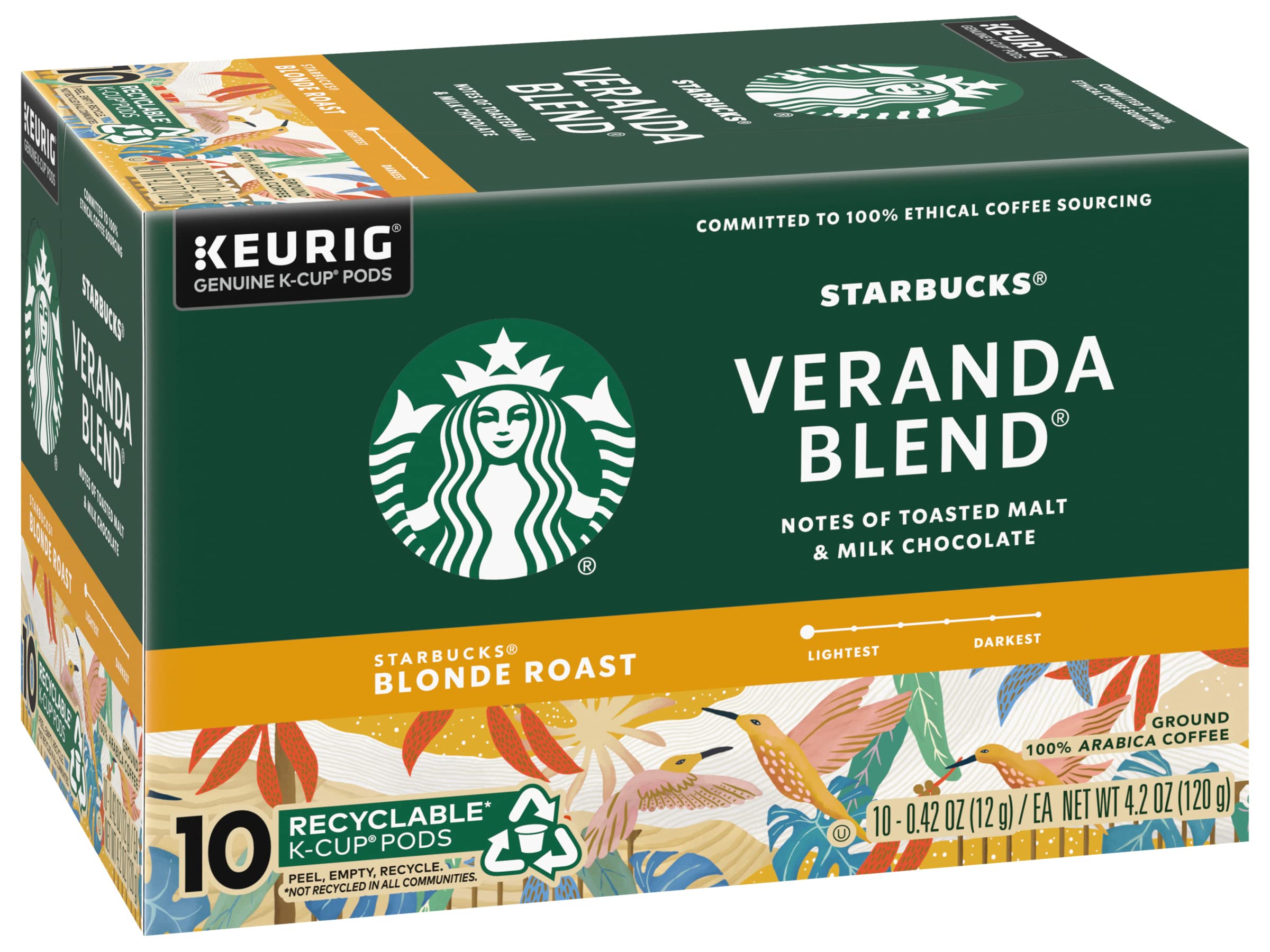 Starbucks K-Cup Coffee Pods, Starbucks Blonde Espresso Roast Hot or Iced Coffee, 22 Keurig Pods
