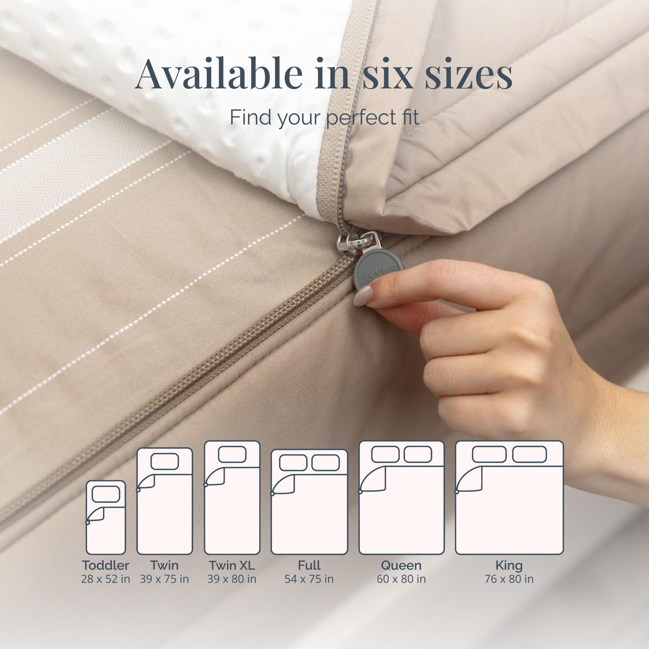 Beddy's Navy Blue All-in-One Zipper Bedding Set - Minky Lined - Twin | Smooth-Glide Zippers, Durable Construction, Easy To Make & Wash, 100% Cotton Exterior, Includes Pillowcase & Sham