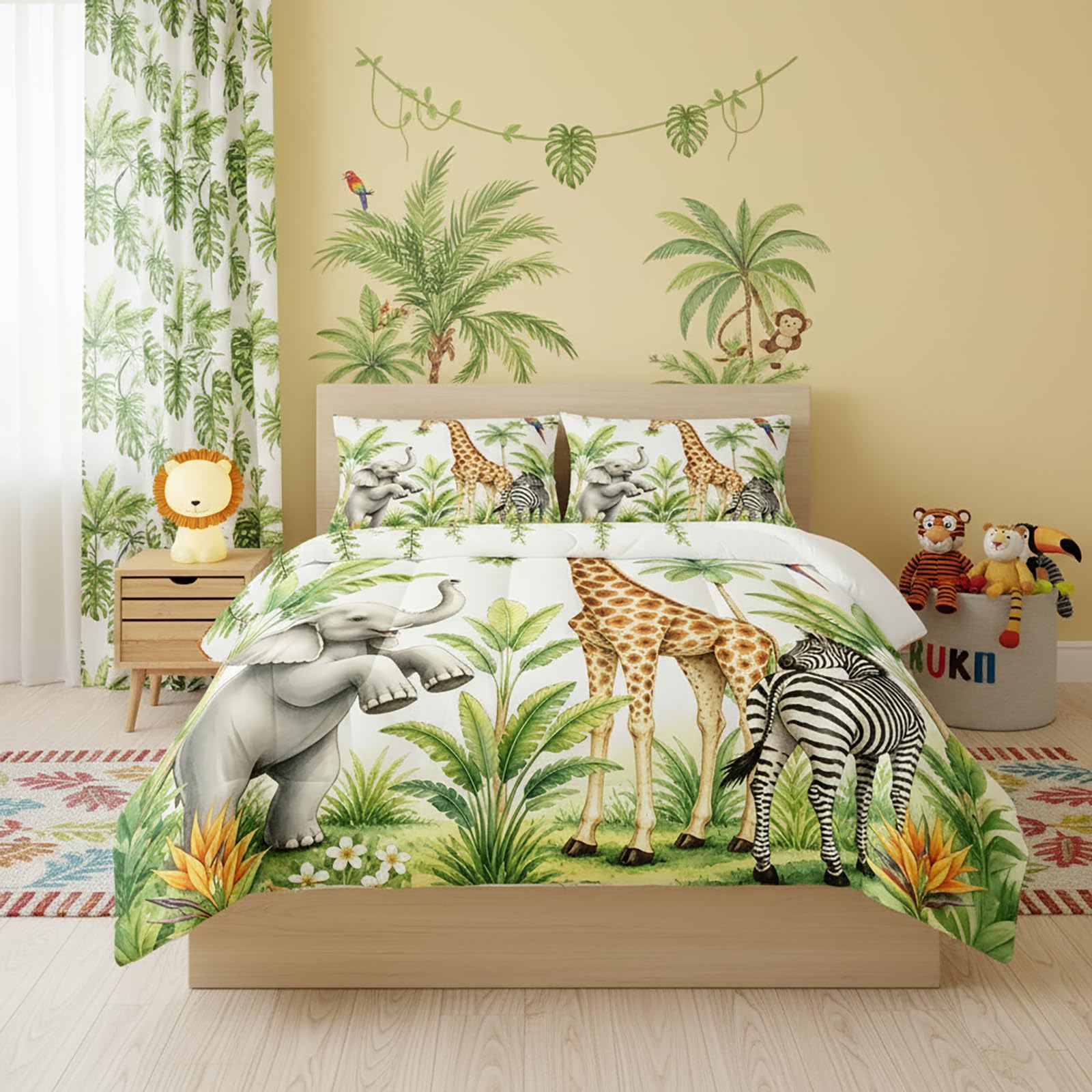 QOOMO Floral Cat Comforter Twin Size,Pink Cat Bedding Set for Kids Teens Girls,3Pcs Bedding Set Printed Comforter with 2 Pillowcases,Down Alternative,Soft and Lightweight(Pink，Twin Size)