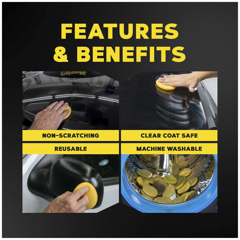 Meguiar's W0004 Supreme Shine 4" Foam Applicator Pads – 4 Count (Pack of 2)