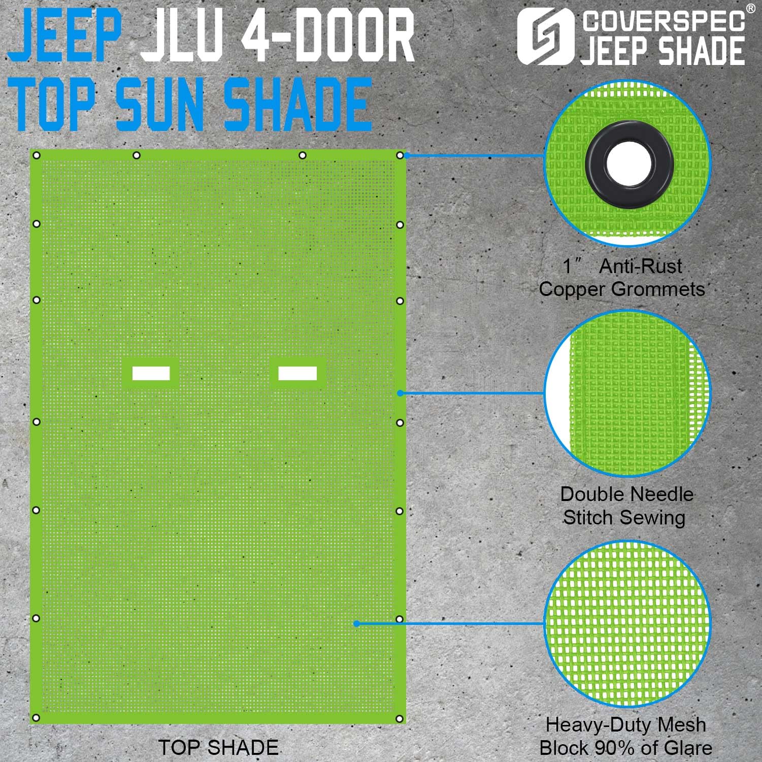 JT Top Sun Shade Roof Compatible with Jeep Gladiator 4 Door 2018 to 2023 Sunshade Sunroof Bikini Cover Blocks UV Wind Noise Black Mesh for Front and Rear 2 pcs