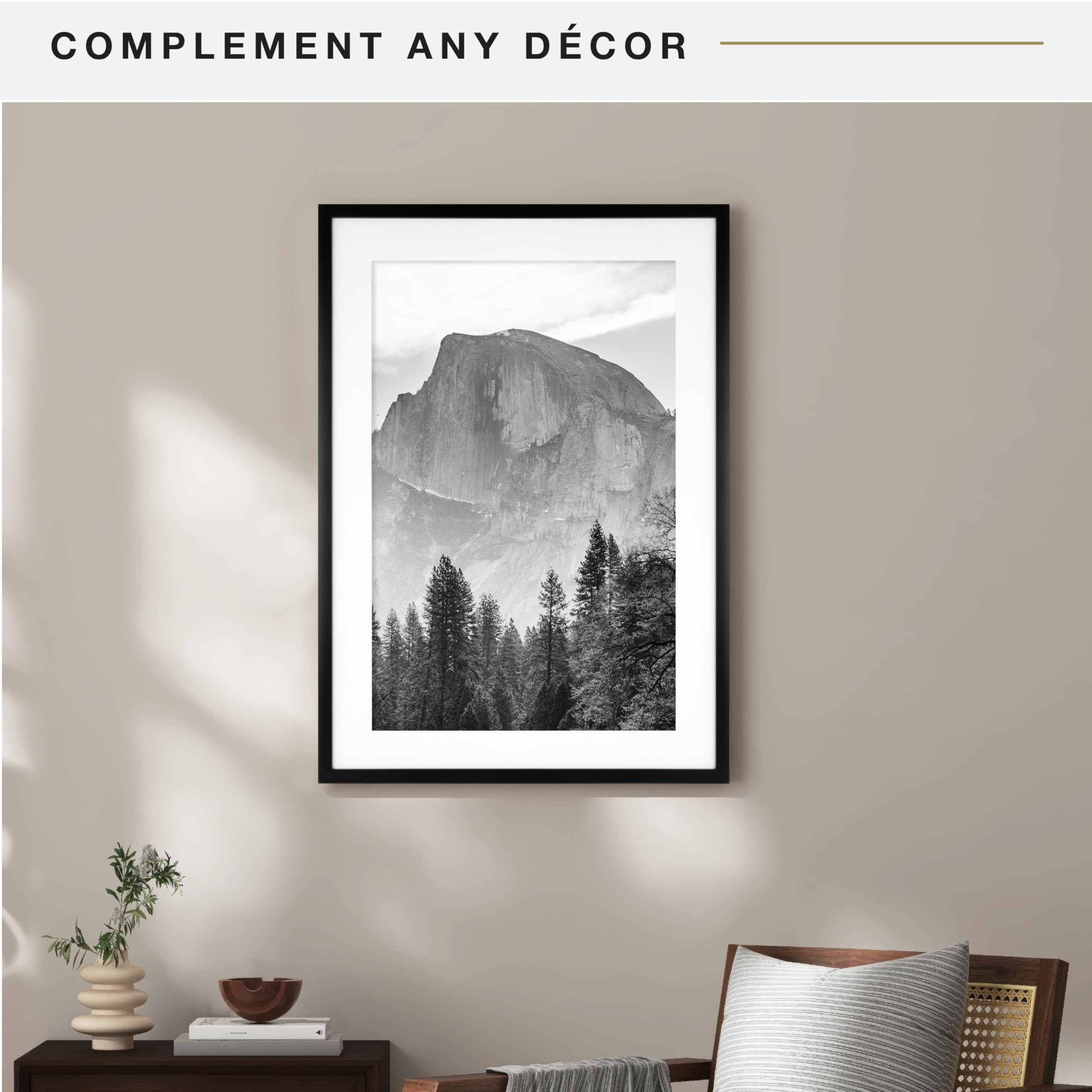 MCS Everline Collection 14x20 Matted Poster Frame with 11x17 Picture Display, Black Vertical & Horizontal Wall Hanging Large Frame for Photos, Posters & Art Prints (1-Pack)