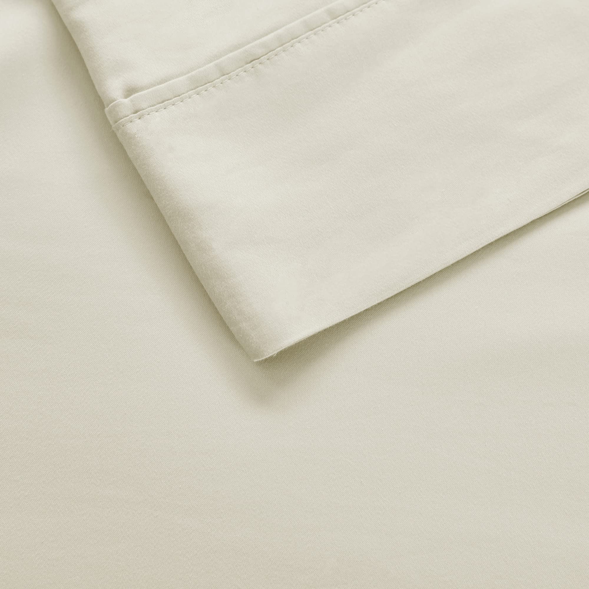 Beautyrest 1000 Thread Count, Solid Color Sheet Set, Elastic Deep Pocket, All Season, Breathable, HeiQ Smart Temperature, Soft Cotton Blend Bedding, Matching Pillowcase, King Ivory 4 Piece