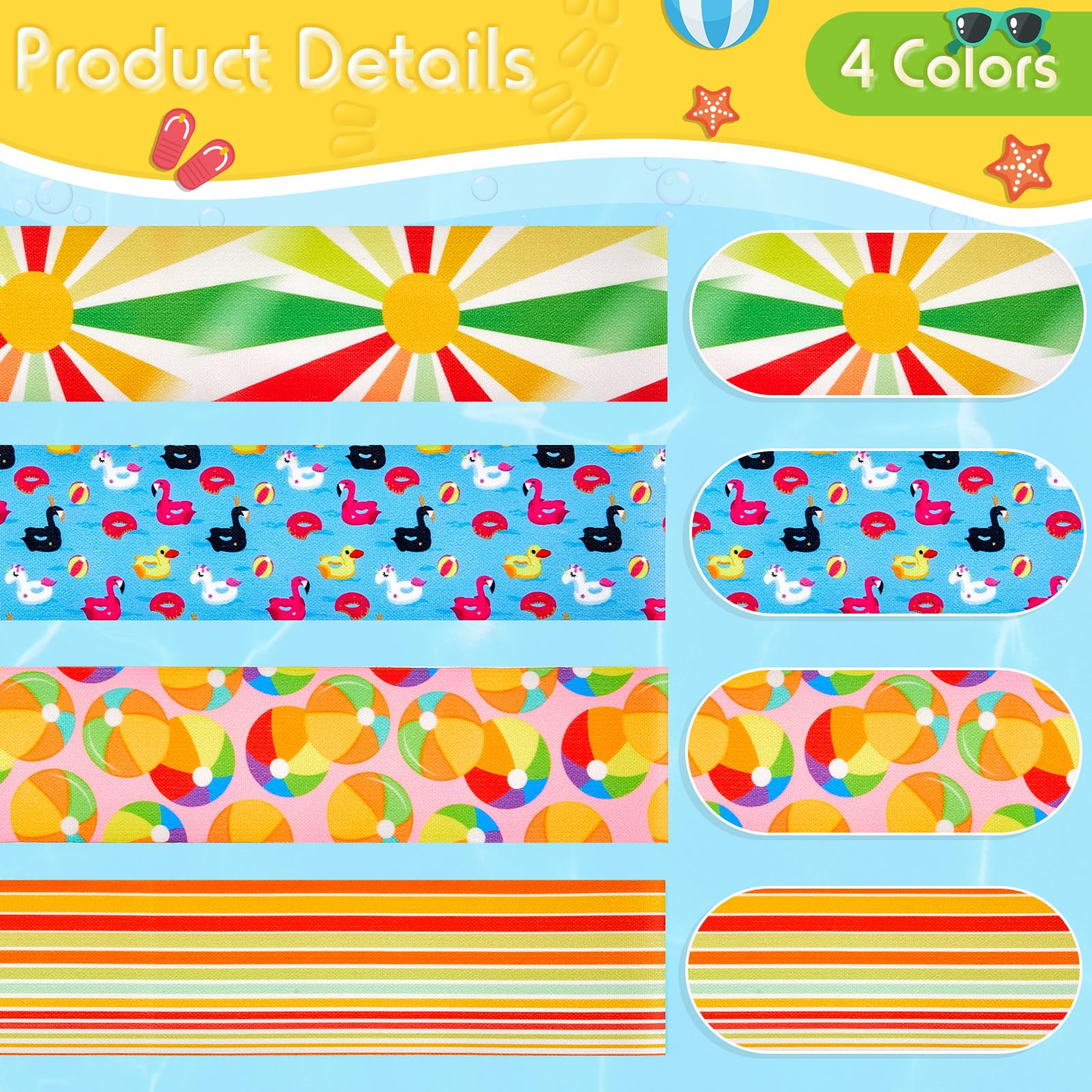 Boao 4 Pack Towel Bands for Beach Chair, Pool & Cruise Essentials, Elastic and Windproof, Towel Chair Clips Lounge Strap Holder, Cruise Ship Accessories (American Flag)