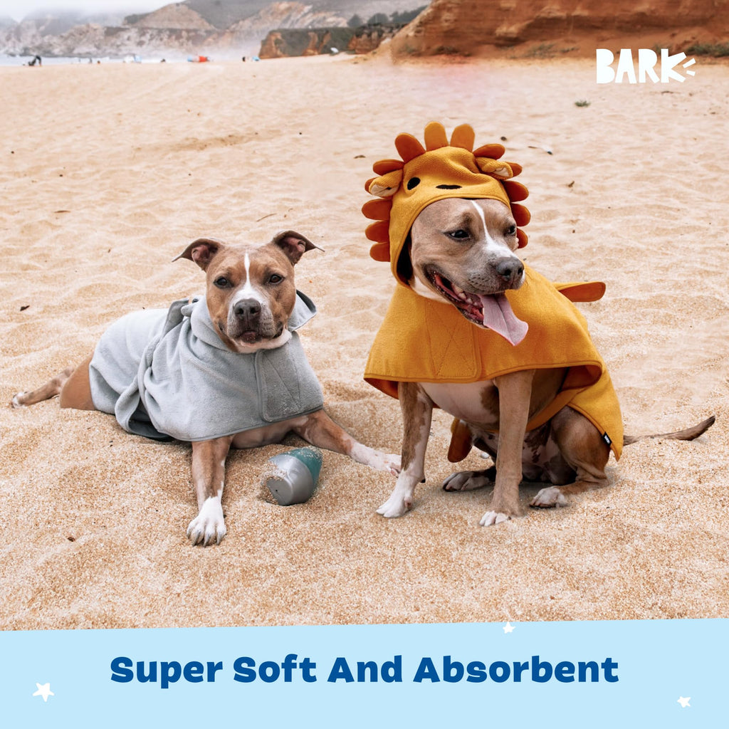 Barkbox Dog Bathrobe Fast Drying with Hook and Loop Closure & Wrap Tie Snuggle, Cute Dogs Clothes, Easy to Clean, Machine Washable, Dog Coats and Tumble Dry Low - Bunny, Medium