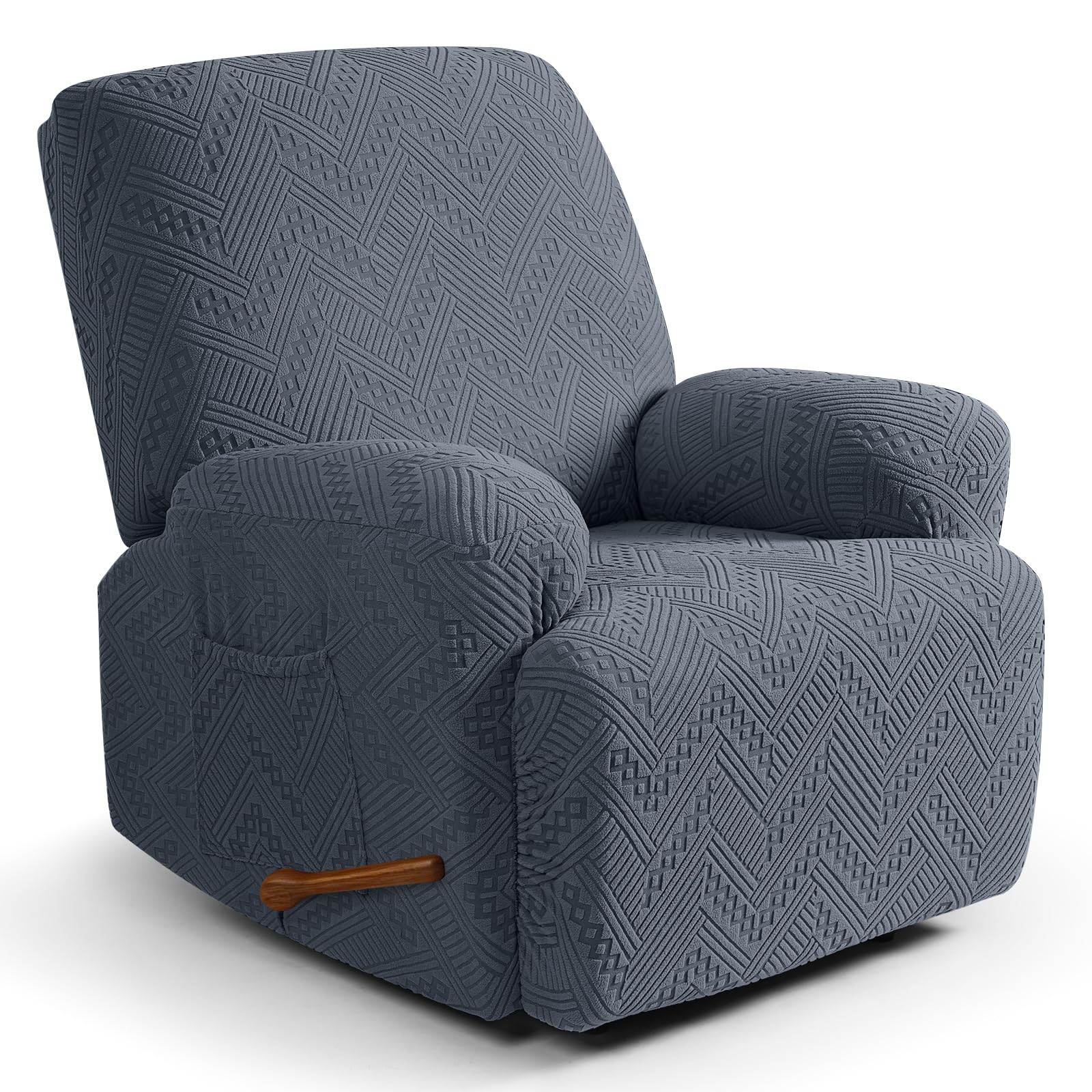 Ruaozz Recliner Chair Covers 3-Pieces Lazy Boy Recliner Slipcovers Stretch Reclining Chair Slipcover Washable Furniture Protector with Elastic Bottom (1 Seater, Army Green)
