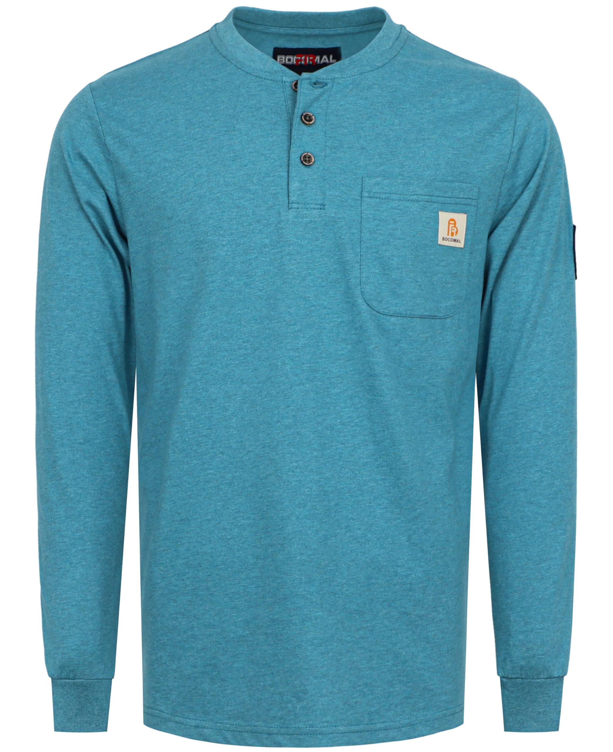 BOCOMAL FR Shirts Flame Resistant Shirt 5.5oz 100% Cotton Light Weight CAT2 Fire Retardant Henley Shirts