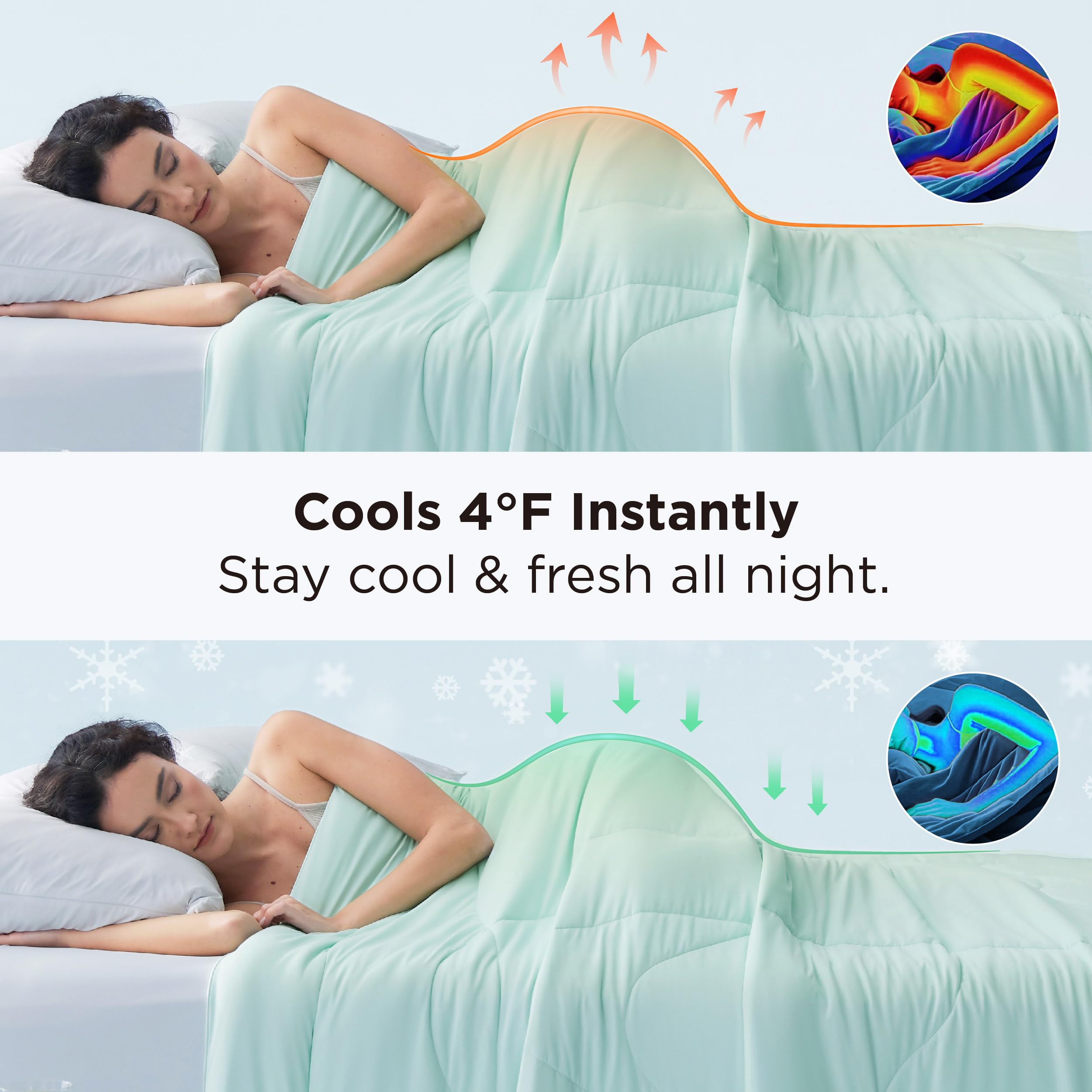Bedsure Cooling Comforter King Size - Cooling Blankets for Hot Sleepers, Lightweight Comforter for Summer with Dual-Sided Cool Tech, Soft Breathable Cold Blanket for Sleeping, Grey, 102x90 Inches