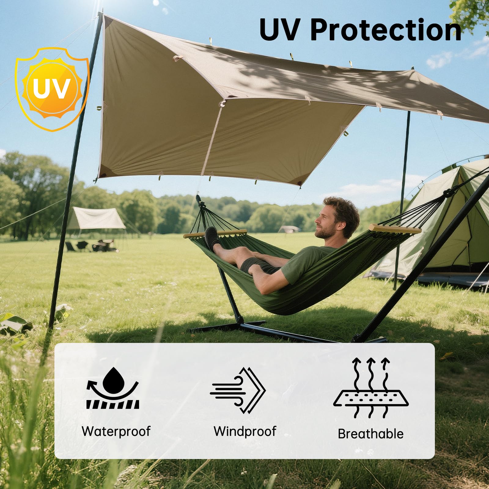 Free Soldier Waterproof Portable Tarp Multifunctional Outdoor Camping Traveling Awning Backpacking Tarp shelter Rain Tarp