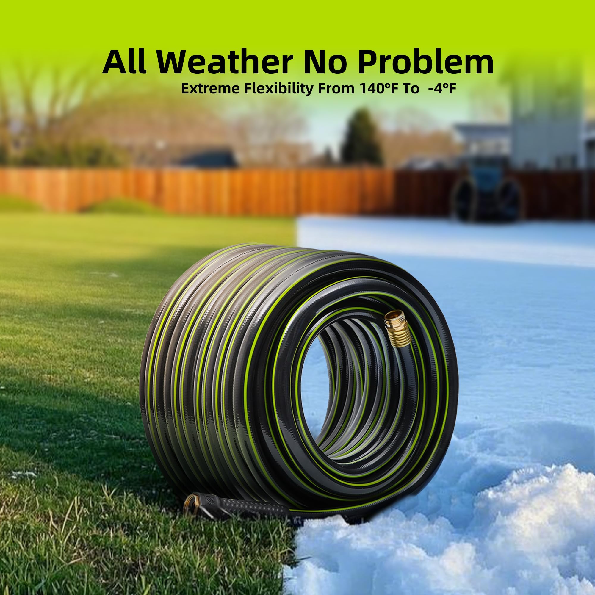 Worth Leader Short Garden Hose 3/4 in. x 2 ft. - Heavy Duty Lightweight PVC Water Hose - Flexible, No Kink, Leakproof, Male to Female Fittings - 200PSI Work & 500PSI Burst, for Lawn & Commercial Use