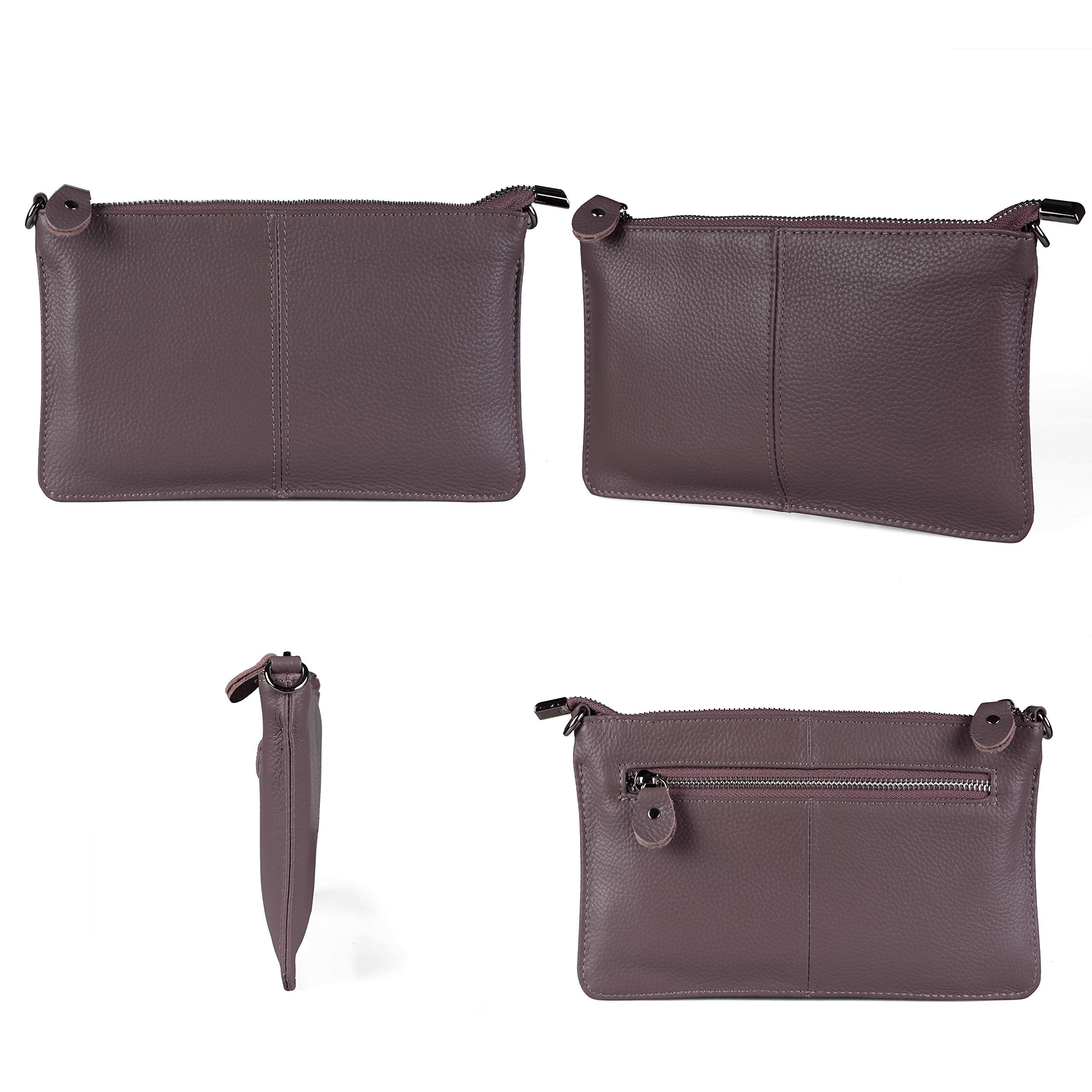 befen Genuine Leather Wristlet Clutch Wallet Purses Small Crossbody Bags for Women with RFID Blocking Card Slots