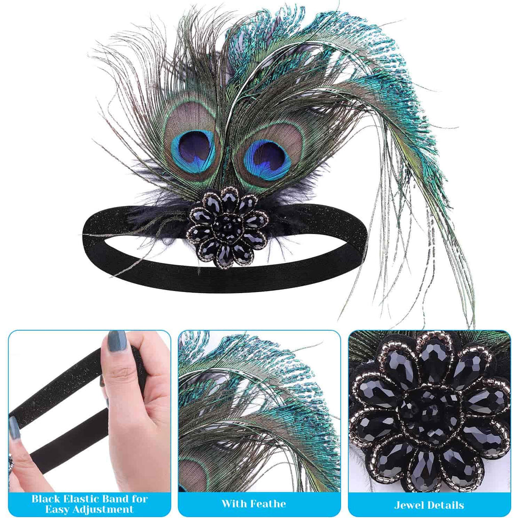 Cridoz Flapper Accessories for Women - 1920s Gatsby & Roaring 20s Style
